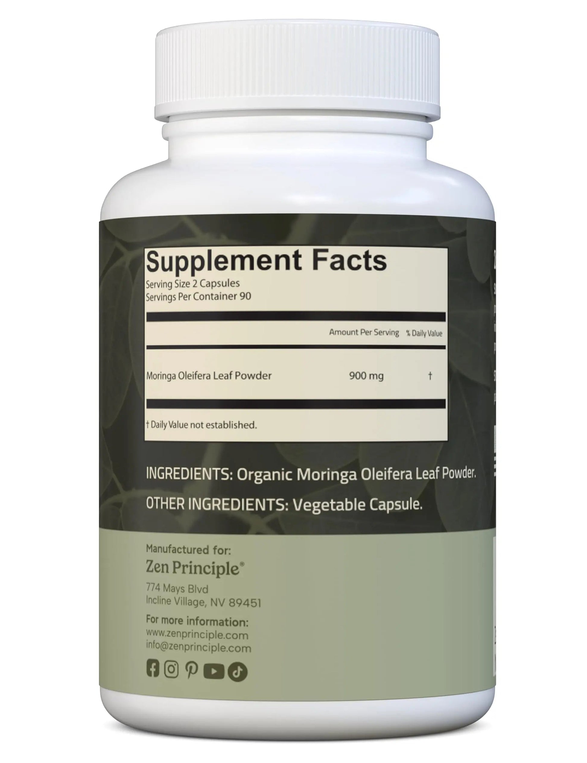 Zen Principle Organic Moringa Oleifera. Ultra-Premium. Provides an All Natural Energy Boost and Multi-Vitamin Zen Principle buy supplements canada
