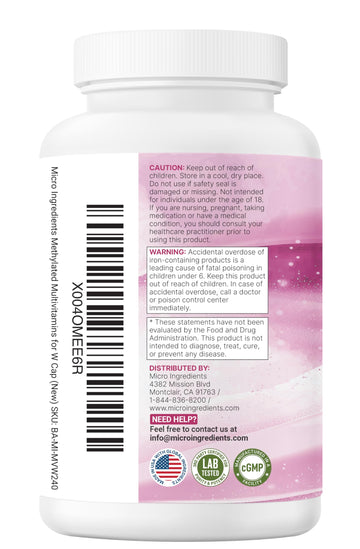 Micro Ingredients Pure Methylated Multivitamin for Women, 240 Capsules | 32-in-1 Formula with Vitamin B, C, D + Iron, Methylfolate & More Micro Ingredients buy supplements canada