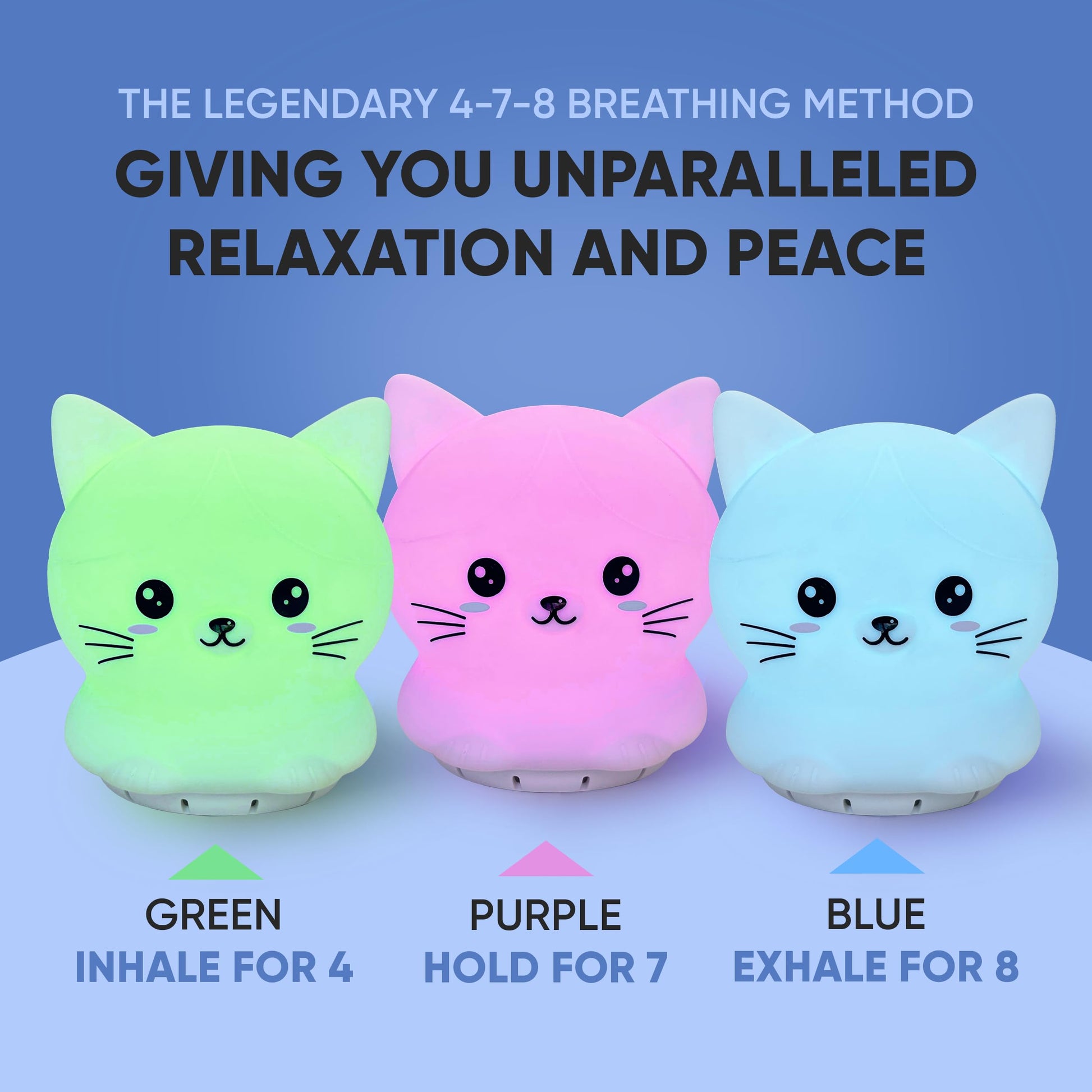 Mindfulness 'Breathing Kitty' | 4-7-8 Guided Visual Meditation Breathing Light | 3 in 1 Device Rainlax buy supplements canada