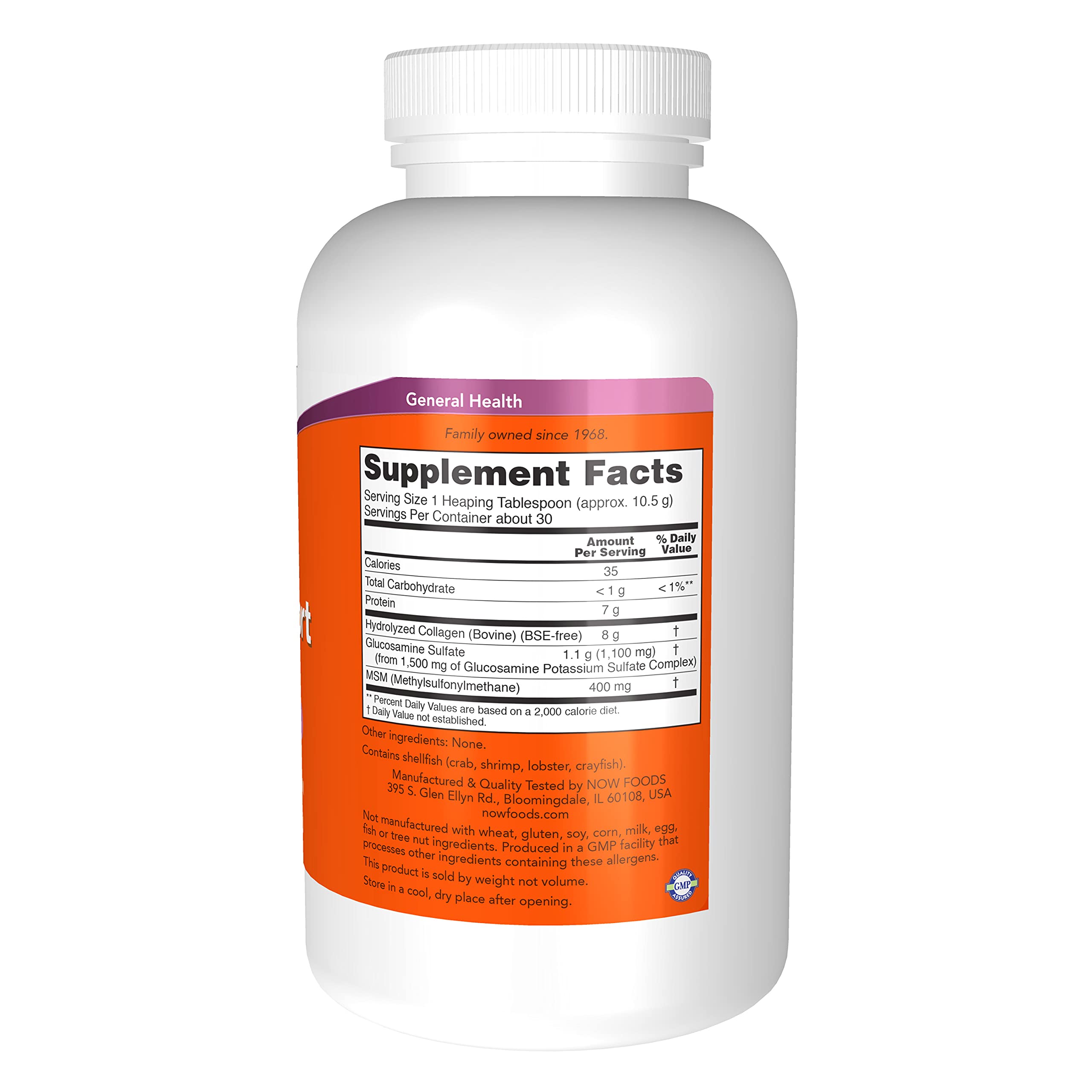 NOW Foods Supplements, Collagen Joint Support™ Powder with Beef Gelatin, Glucosamine Sulfate and MSM, 11-Ounce NOW Foods buy supplements canada
