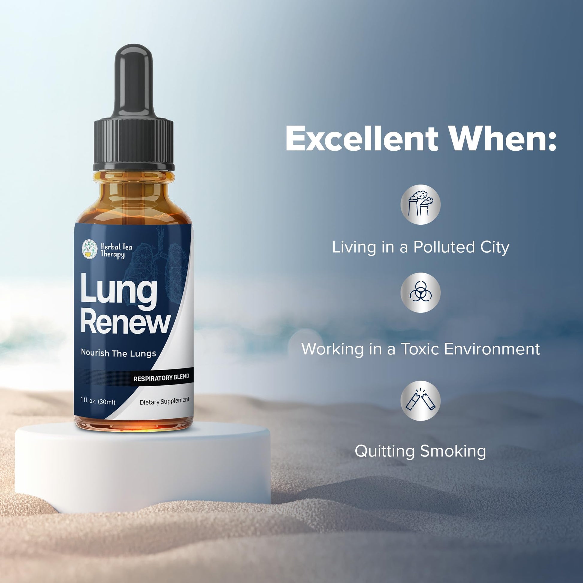Herbal Tea Therapy Lung Renew Mullein Drops for Lungs (1 fl. oz.): Peppermint, Thyme, & Mullein Leaf Extract for Lungs Detox & Daily Respiratory Comfort - GMO-Free & Made in USA Herbal Tea Therapy buy supplements canada