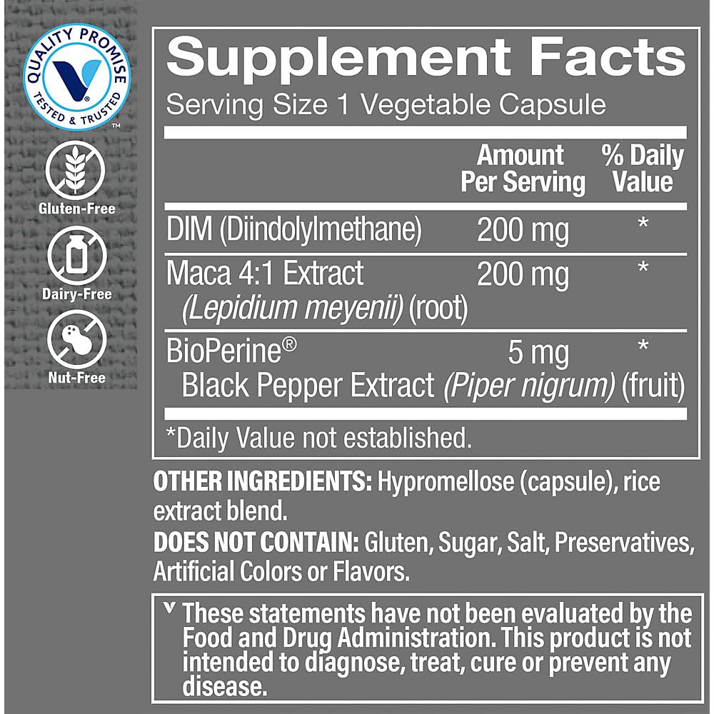 The Vitamin Shoppe DIM Men with BioPerine 200mg - Hormone Balance | Estrogen Metabolism Support | 60 Capsules | Enhanced Absorption The Vitamin Shoppe buy supplements canada