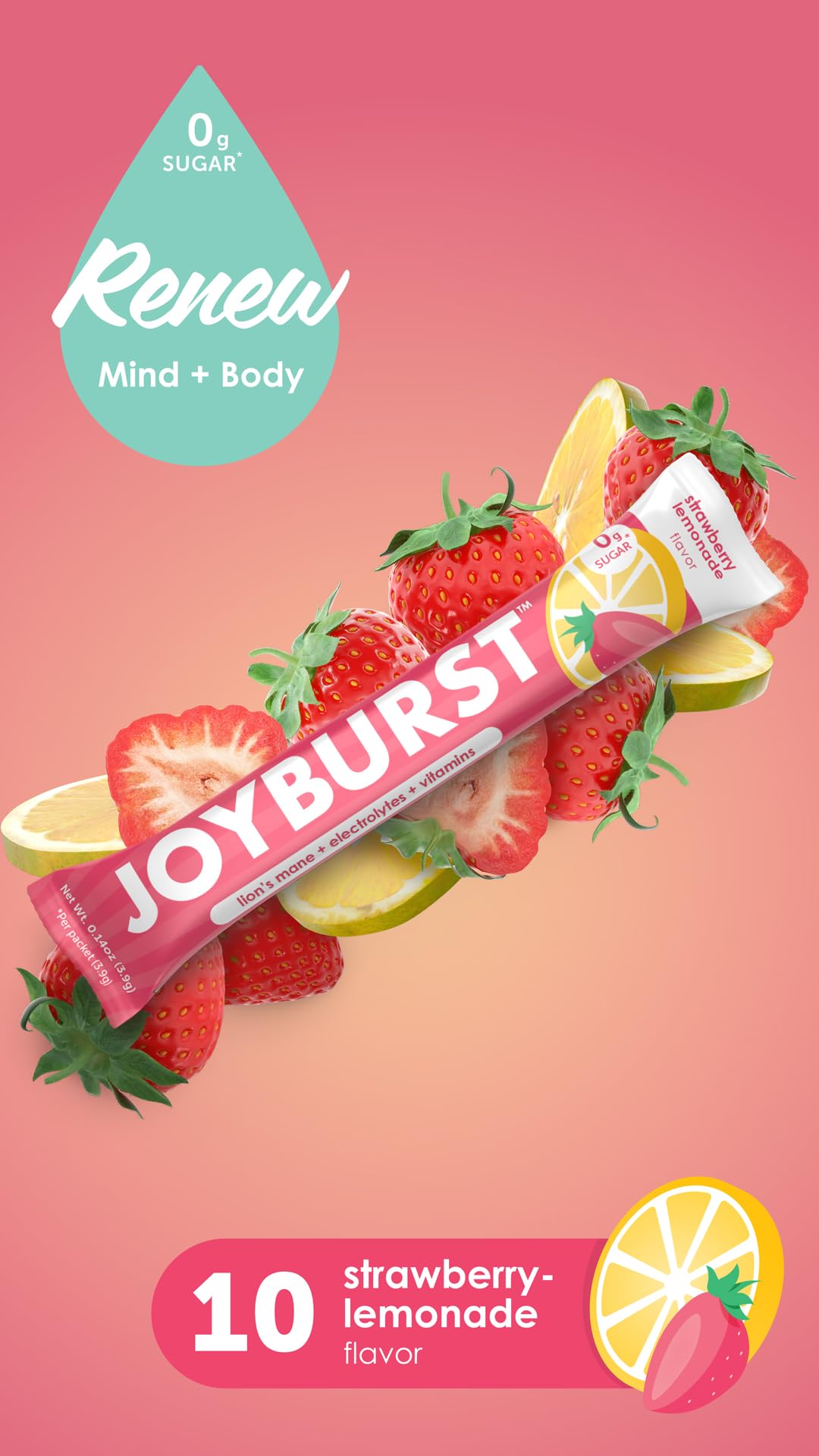 Joyburst Sugar Free Electrolytes Powder Packets, Instant Hydration Drink Mix Sticks, Variety Pack (10 Watermelon, 10 Strawberry Lemonade), Rehydrate On-The-Go JOYBURST buy supplements canada