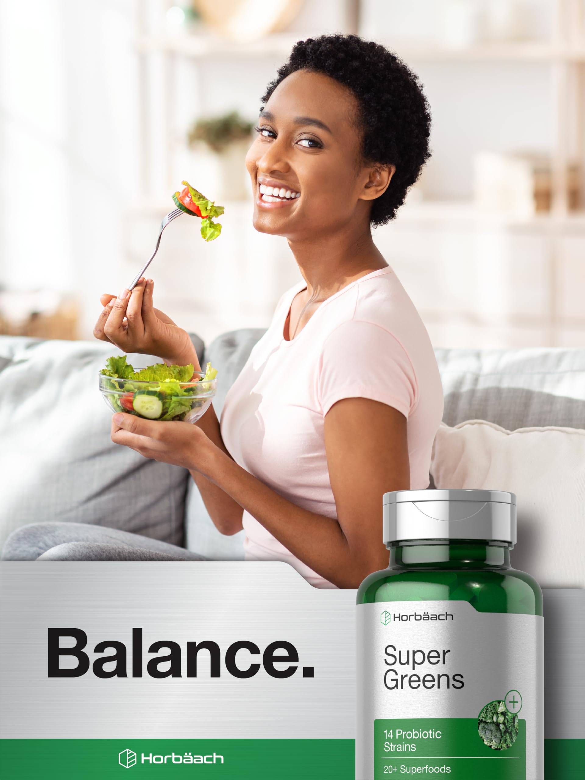 Horbäach Super Greens Supplement with Probiotics | 150 Caplets | Non-GMO, and Gluten Free Horbäach buy supplements canada