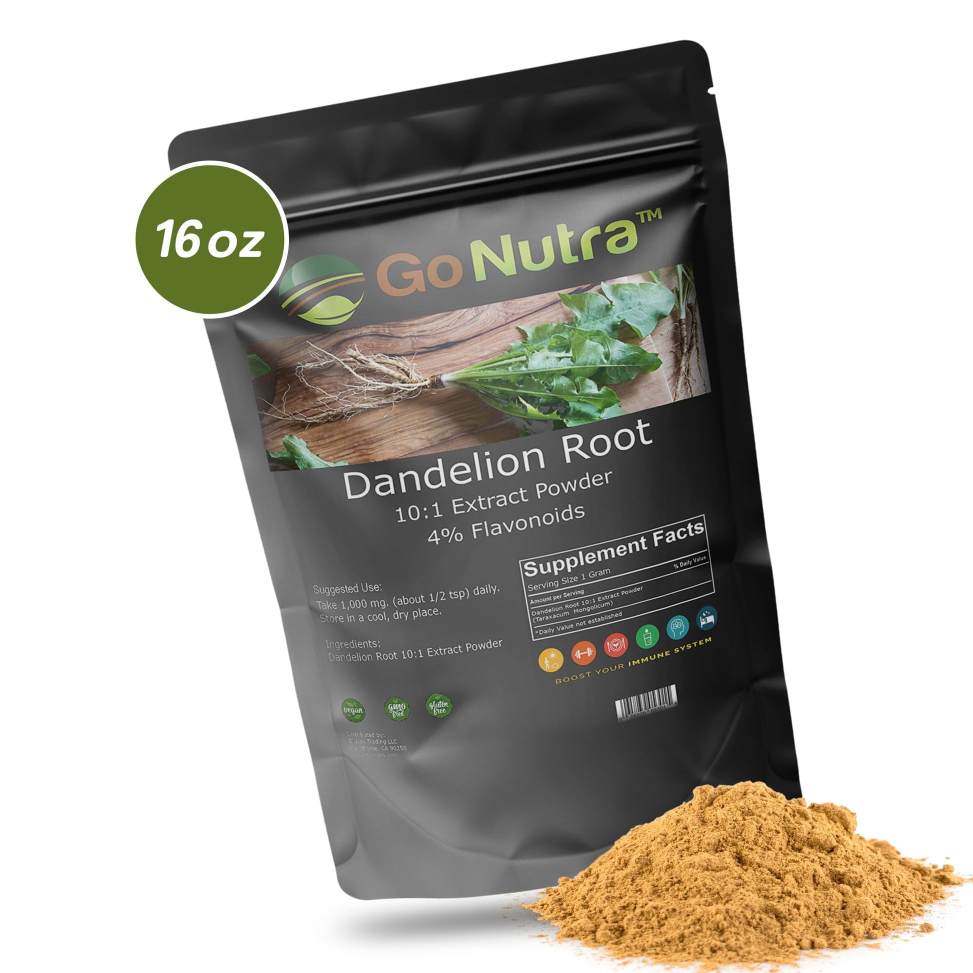 Go Nutra - Dandelion Root Powder, Potent 10:1 Dandelion Root Extract with 4% Flavonoids Go Nutra buy supplements canada