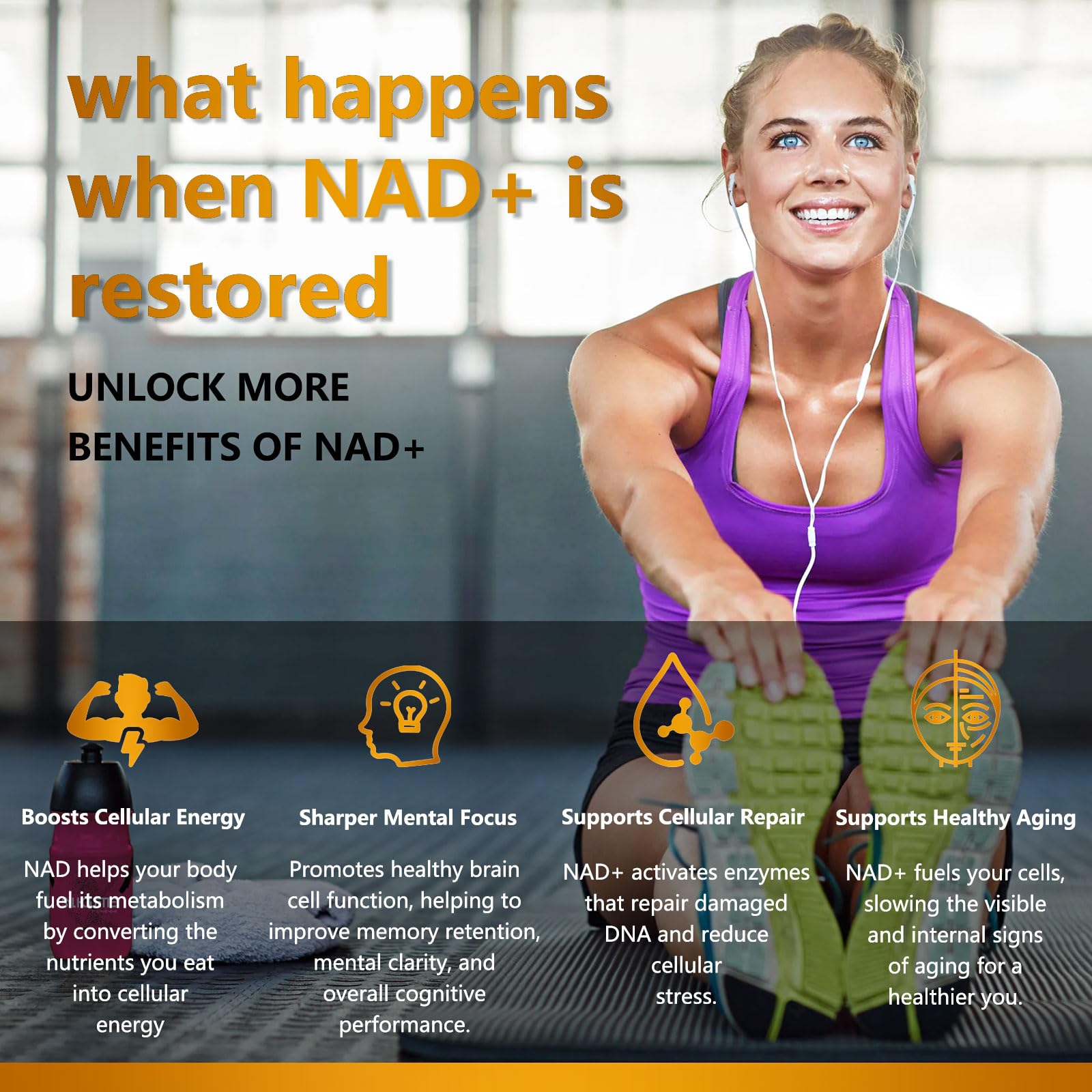 UNcena NAD Supplement 1500mg - Liposomal NAD+ Nicotinamide Riboside with Resveratrol, NAD Plus Boosting - Support Cellular Health, Stamina & Healthy Aging for Women & Men- 120 Capsules UNcena buy supplements canada