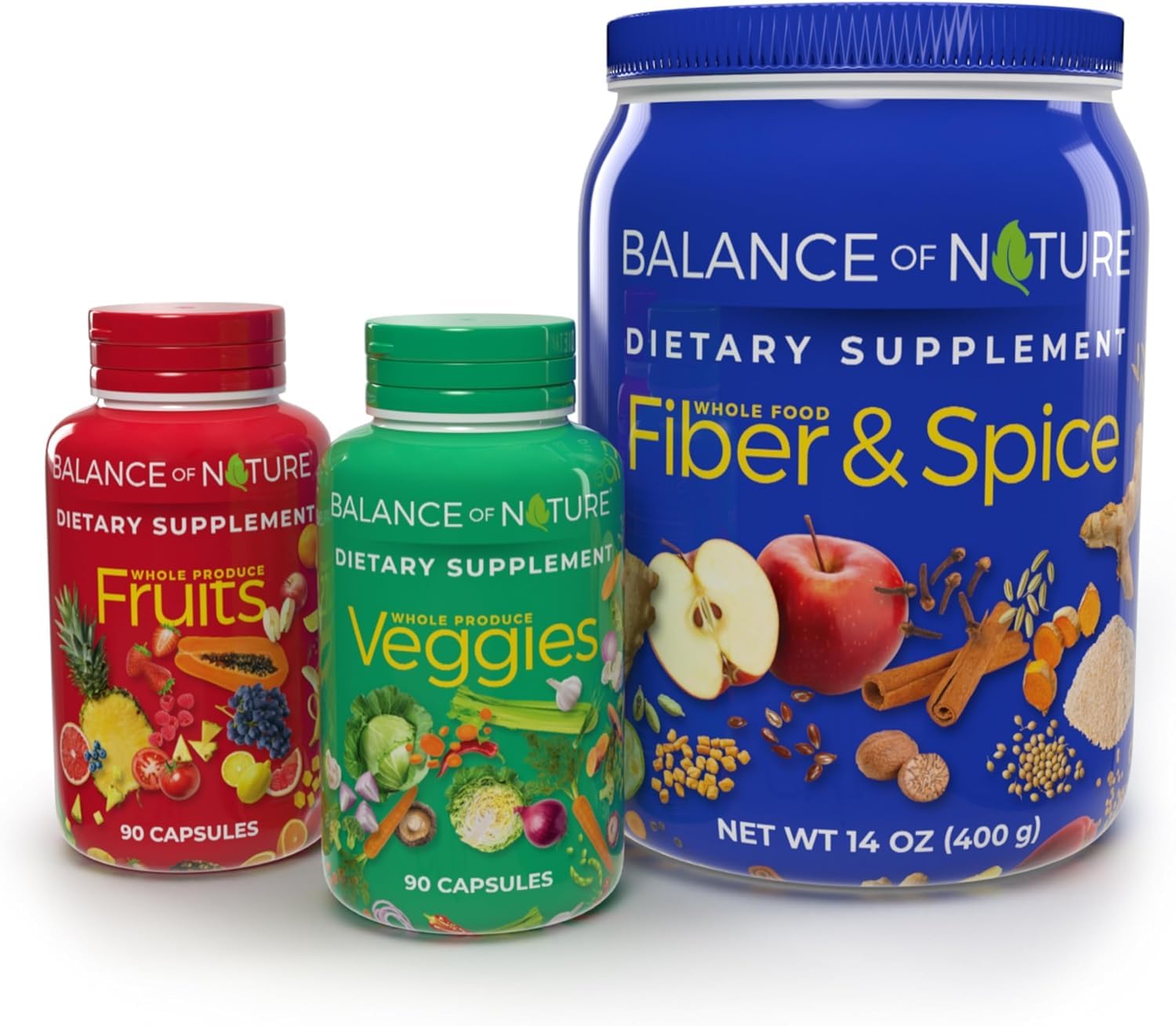 Balance of Nature Whole Health System - Whole Food Fruits & Veggies and Fiber & Spice Supplements - 30 Servings Each Balance of Nature buy supplements canada