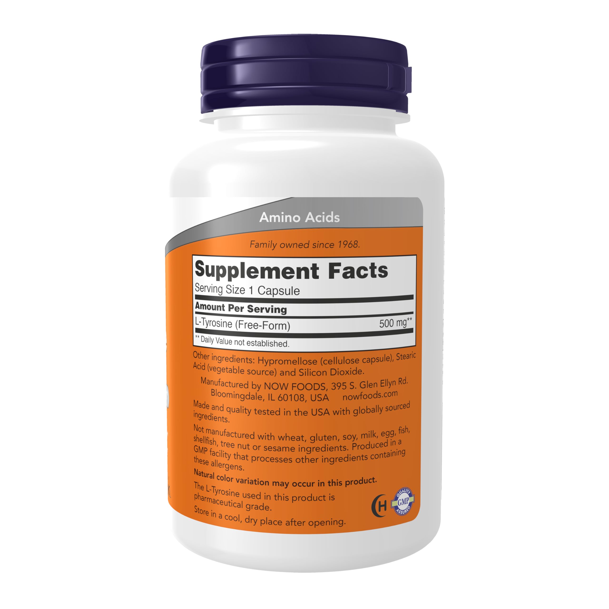 NOW Supplements, L-Tyrosine 500 mg, Supports Mental Alertness*, Neurotransmitter Support*, 120 Capsules NOW Foods buy supplements canada