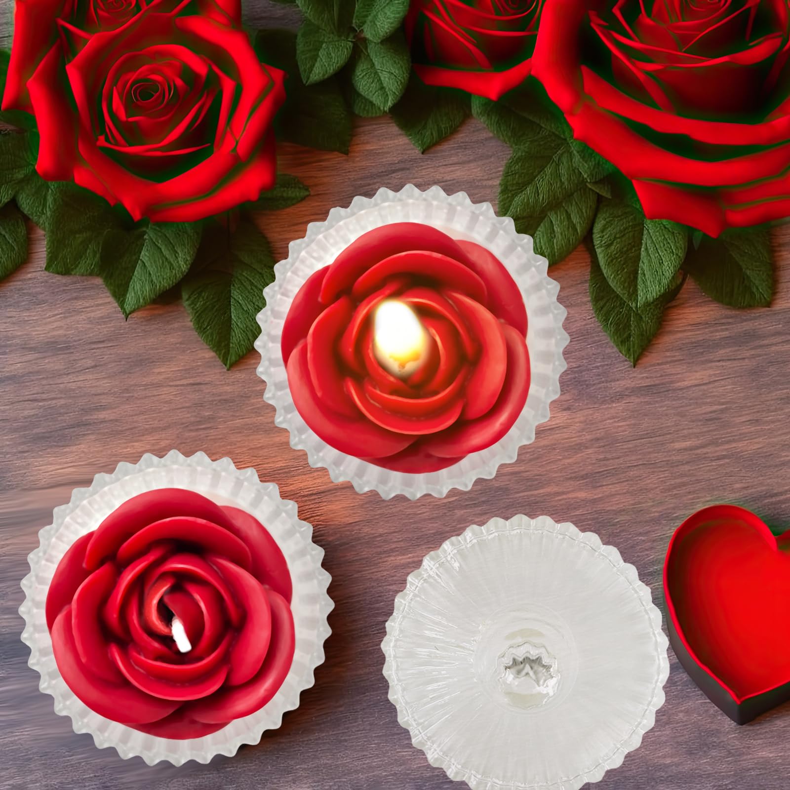 Red Rose Candle in Rippled Glass Jar for Valentine's Day Gifts, English Pear& Freesia Scented Candles Peytanger buy supplements canada