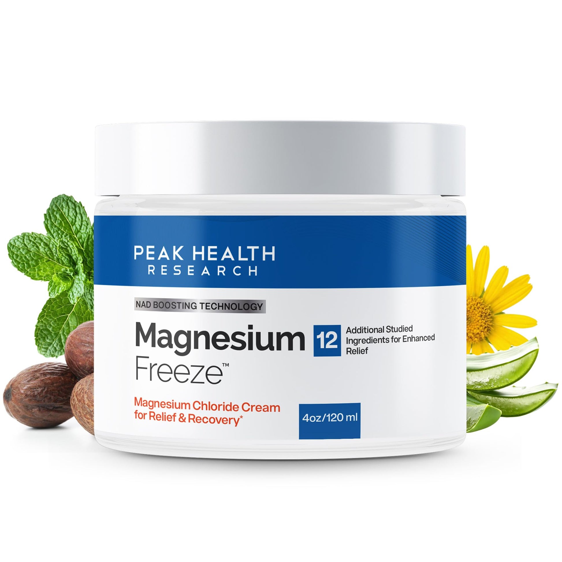 Magnesium Freeze - Topical Magnesium Cream with Niacinamide for Joints, Low Back, Sciatic Nerve, Knee, Hip, & Foot - Fast Acting Cooling Formula - Lightweight, Non-Greasy - 4oz OsteoShield buy supplements canada