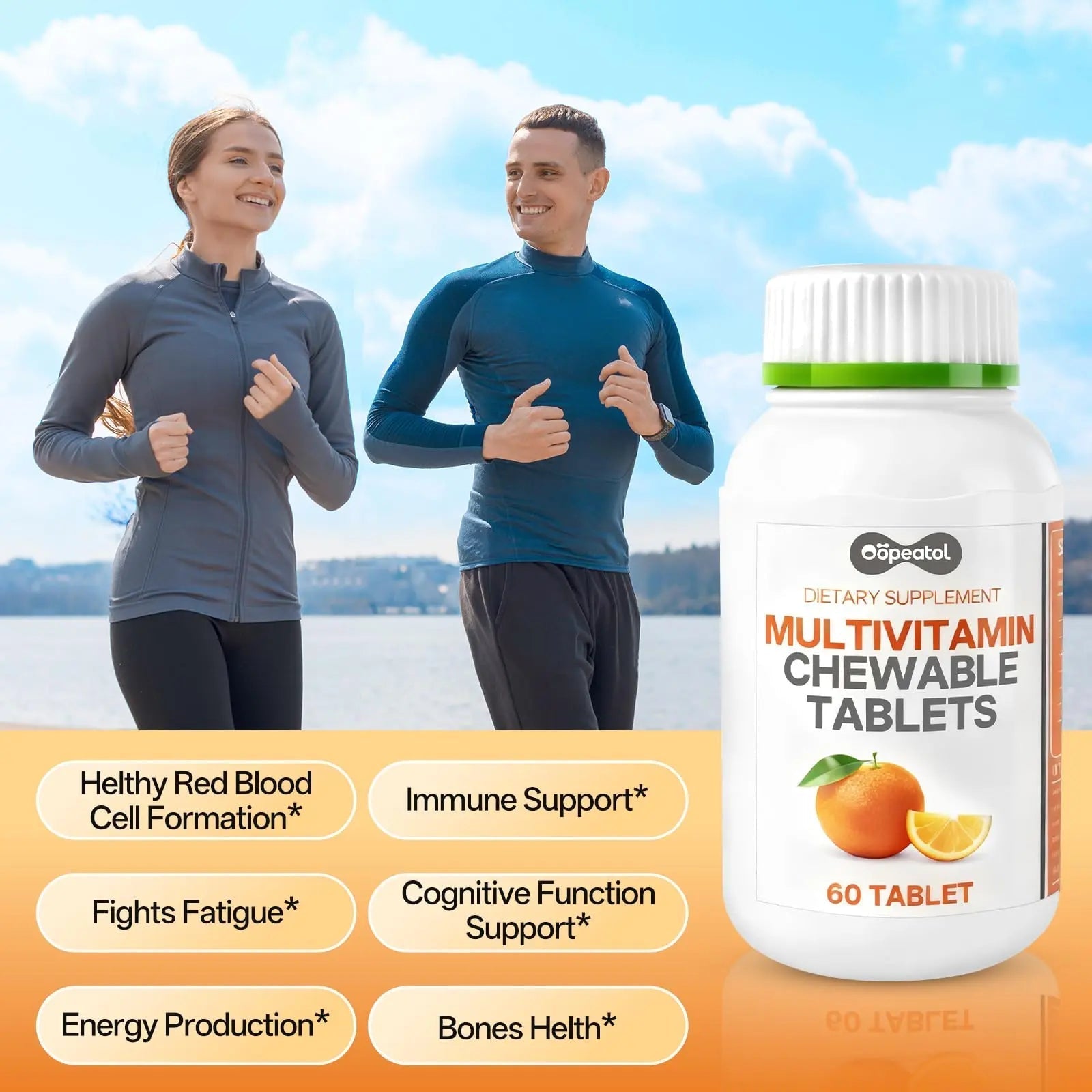 Oopeatol Multivitamin for Adults with Vitamin C, D3 & B Vitamins | Daily Increase Body Protection, Energy & Bone and Joint Equilibrium and Health | Oopeatol buy supplements canada
