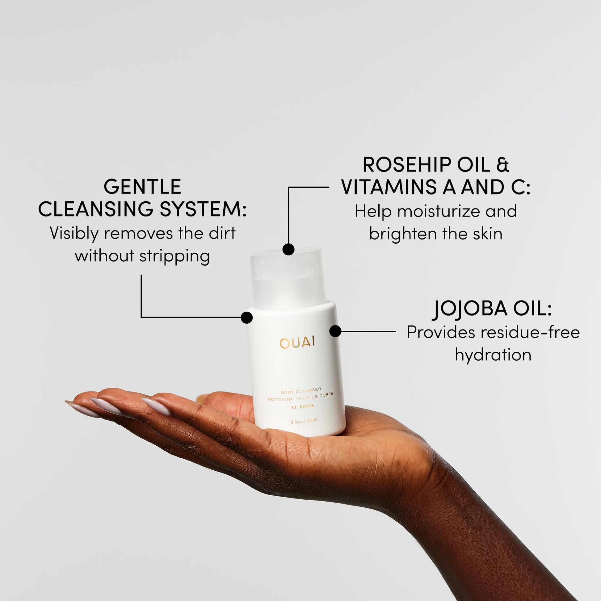 OUAI St. Barts Travel Bundle - Includes Travel Size Scalp & Body Scrub, Foaming Shower Gel, Hydrating Cream, and Hair & Body Mist (4 Count, 3.4 Oz/3.4 Oz/3 Oz/3.3 Oz) OUAI buy supplements canada
