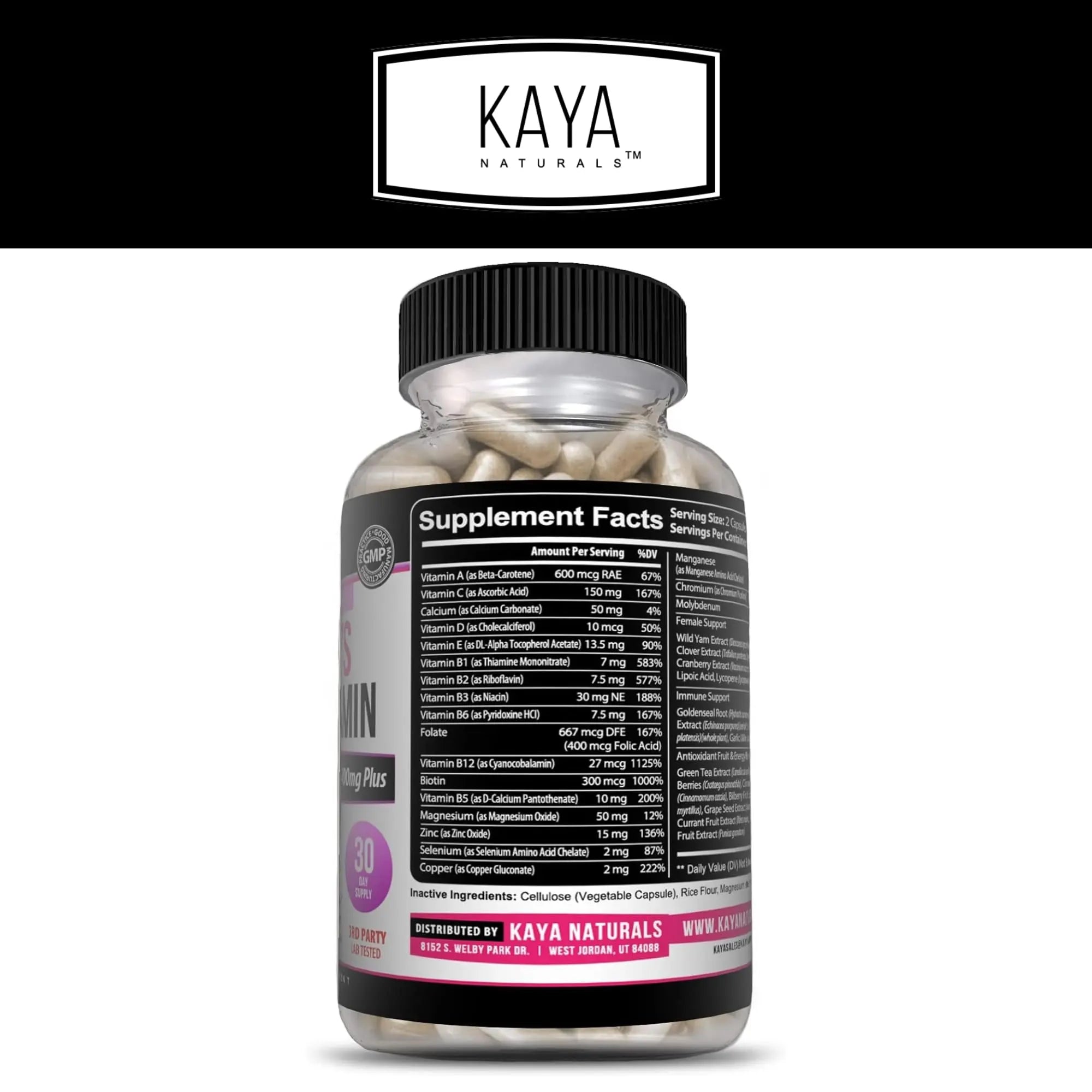 Kaya Naturals Women's Multivitamin, Overall Healthy Antioxidant, and Immune Support, Vitamins A, D, C, E, Biotin Kaya Naturals buy supplements canada