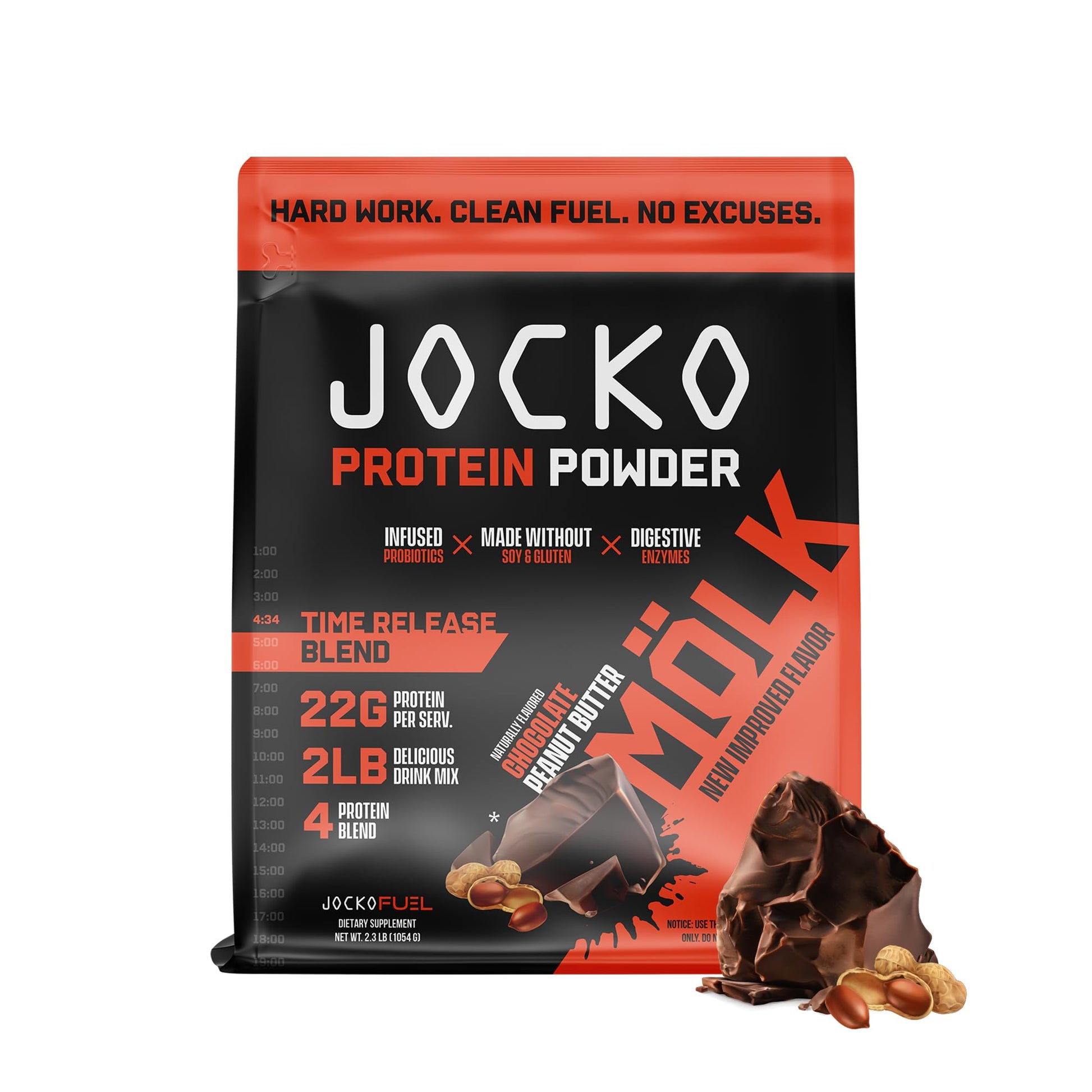 Jocko Mölk Chocolate Peanut Butter Whey Protein Powder - Keto, Probiotics, Grass Fed Jocko Fuel buy supplements canada