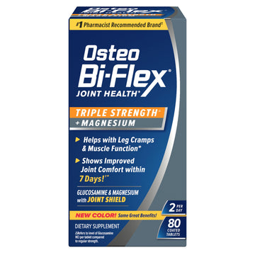 Osteo Bi-Flex Triple Strength Glucosamine Supplement with Magnesium, Improve Joint Function, Helps Leg Cramps and Muscle Function, 80 Coated Tablets Osteo Bi-Flex buy supplements canada