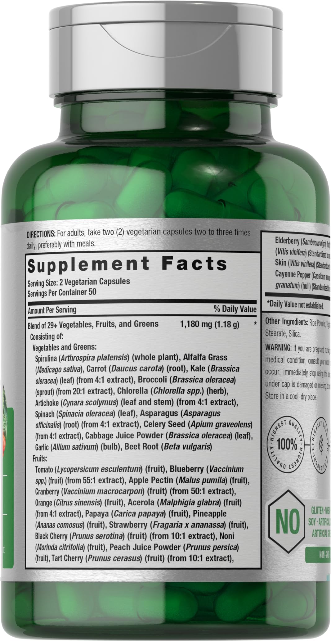 Horbäach Mega Fruits and Veggies Supplement | 100 Capsules | Vegetarian, Non-GMO and Gluten Free Horbäach buy supplements canada