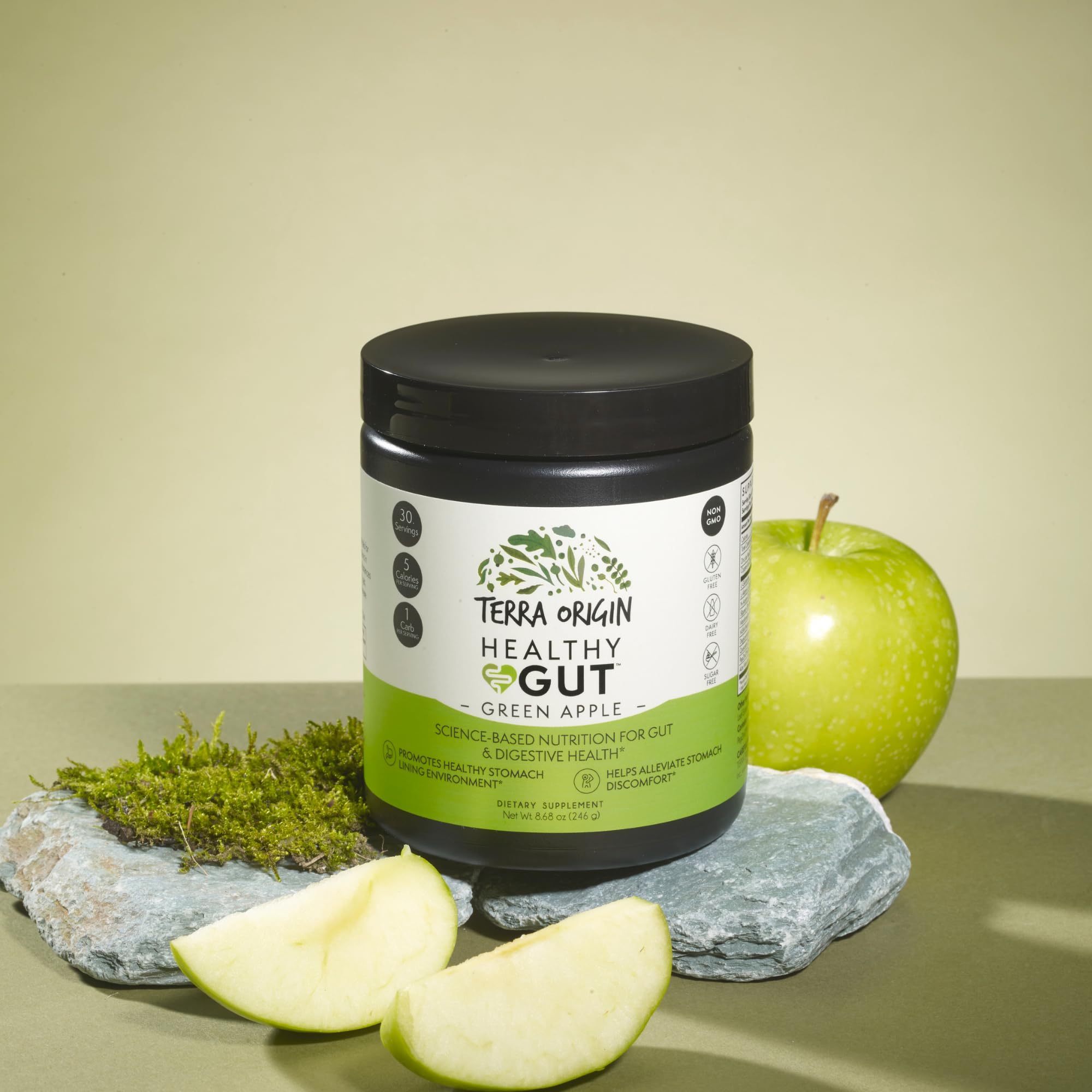 Healthy Gut Green Apple | 30-Servings with L-Glutamine, Zinc, Glucosamine, Slippery Elm Bark, Marshmallow Root and More! TERRA ORIGIN buy supplements canada