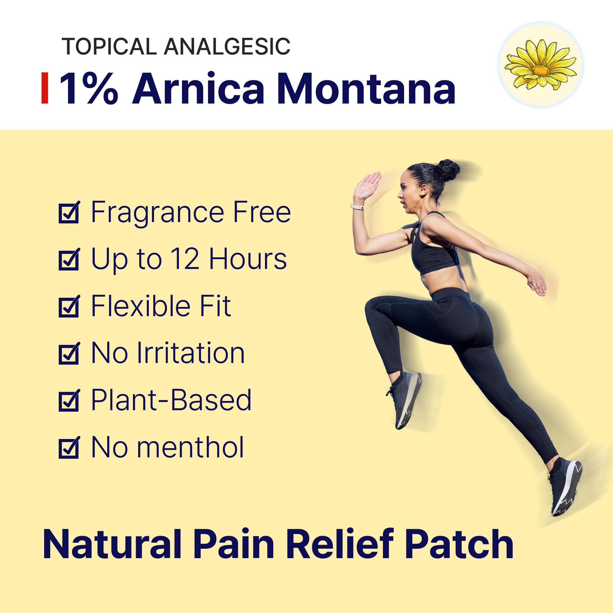 Arnica Hydrogel Pain Relief Patches | Natural Relief for Muscle, Joint, Bruises & Swelling | Flexible, Non-Greasy & Long-Lasting | Great for Back, Knee & Neck Pain (3.9"x4.7", 10, Count) Wooshin Labottach buy supplements canada
