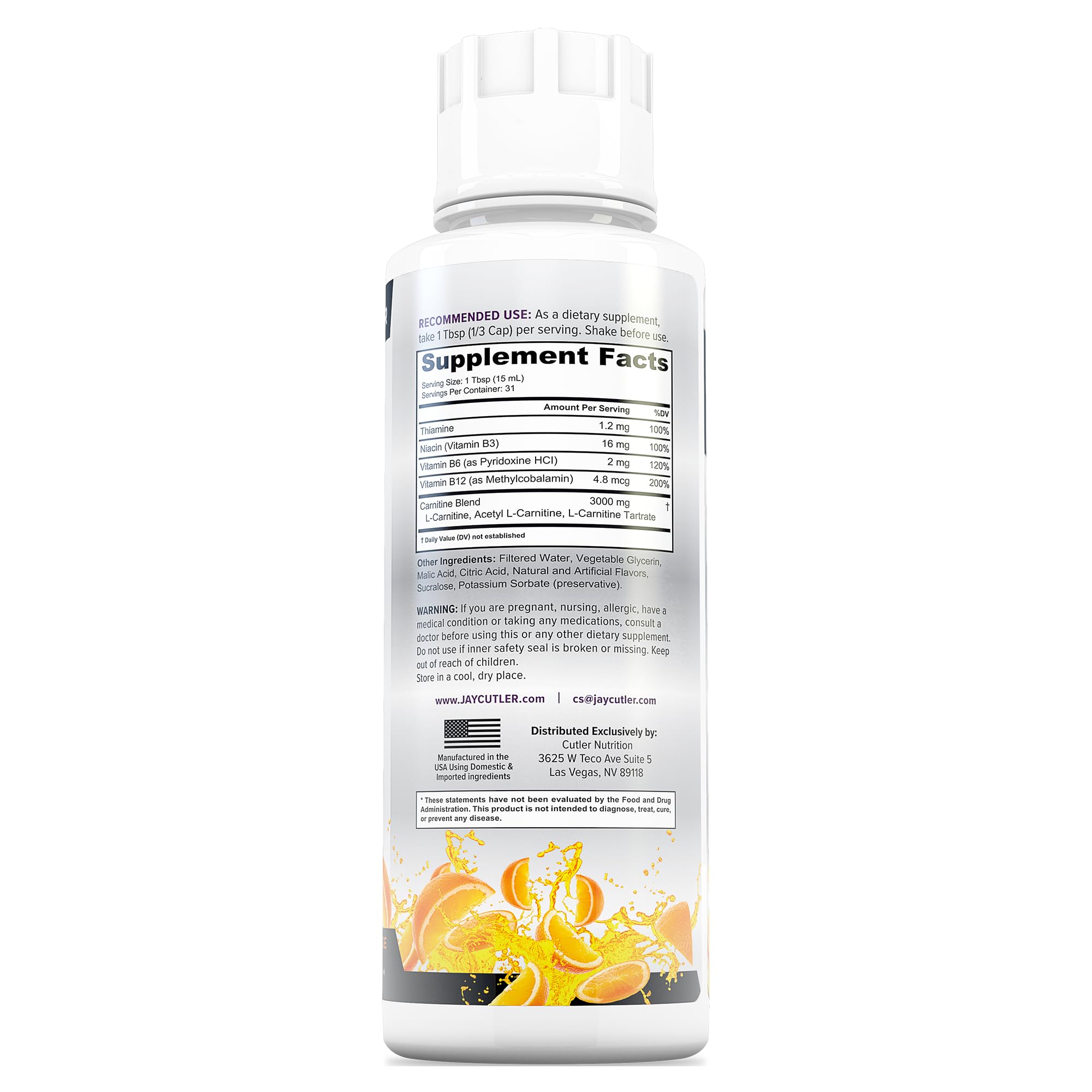 Cutler Nutrition Liquid L-Carnitine Fat Burner Supplement with Acetyl L-Carnitine & L-Carnitine Tartrate - Fat Burner Formula for Optimal Absorption Cutler Nutrition buy supplements canada