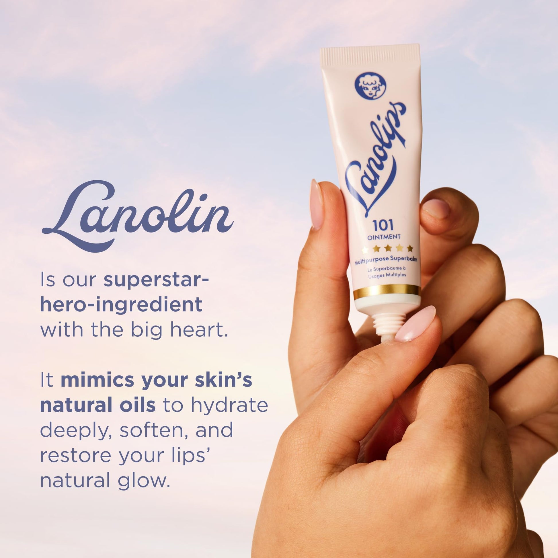 Lanolin 101 Multipurpose Ointment - Lanolin Lip Balm & Healing Ointment for Skin Barrier Repair - Moisturizer for Dry Lips, Cuticles & Elbows - No Petroleum Formula - Original Superbalm (0.52 oz) Lanolips buy supplements canada