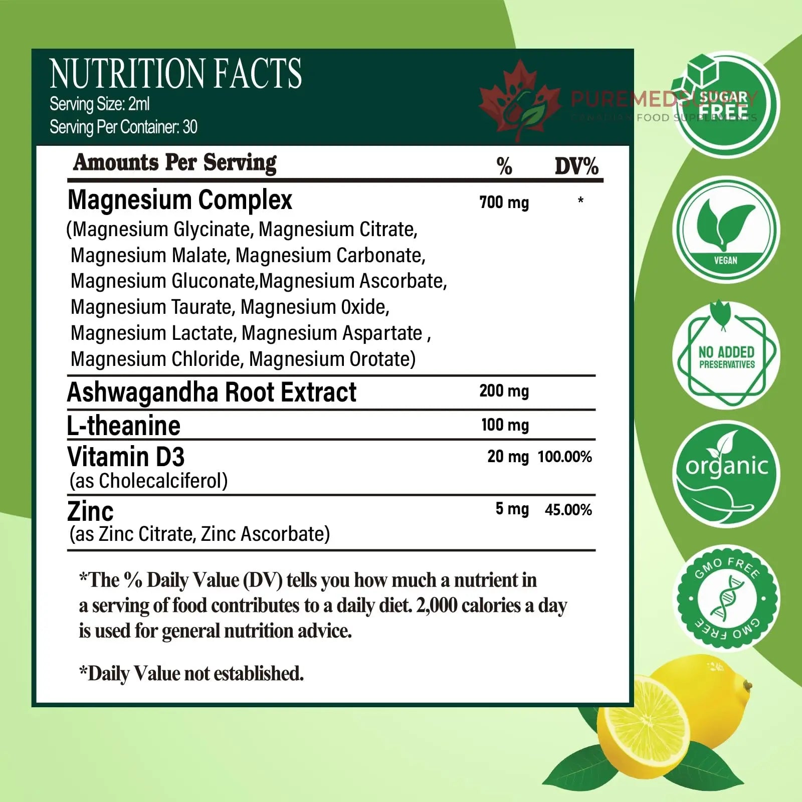 12-in-1 Magnesium Complex Liquid Drops, Chelated Magnesium Citrate Glycinate Taurate Malate Aspartate w. Ashwagandha Theanine D3 & Zinc for Relaxation Sleep Immune Health & Muscle Function丨Women Men. Vita PLynxera buy supplements canada