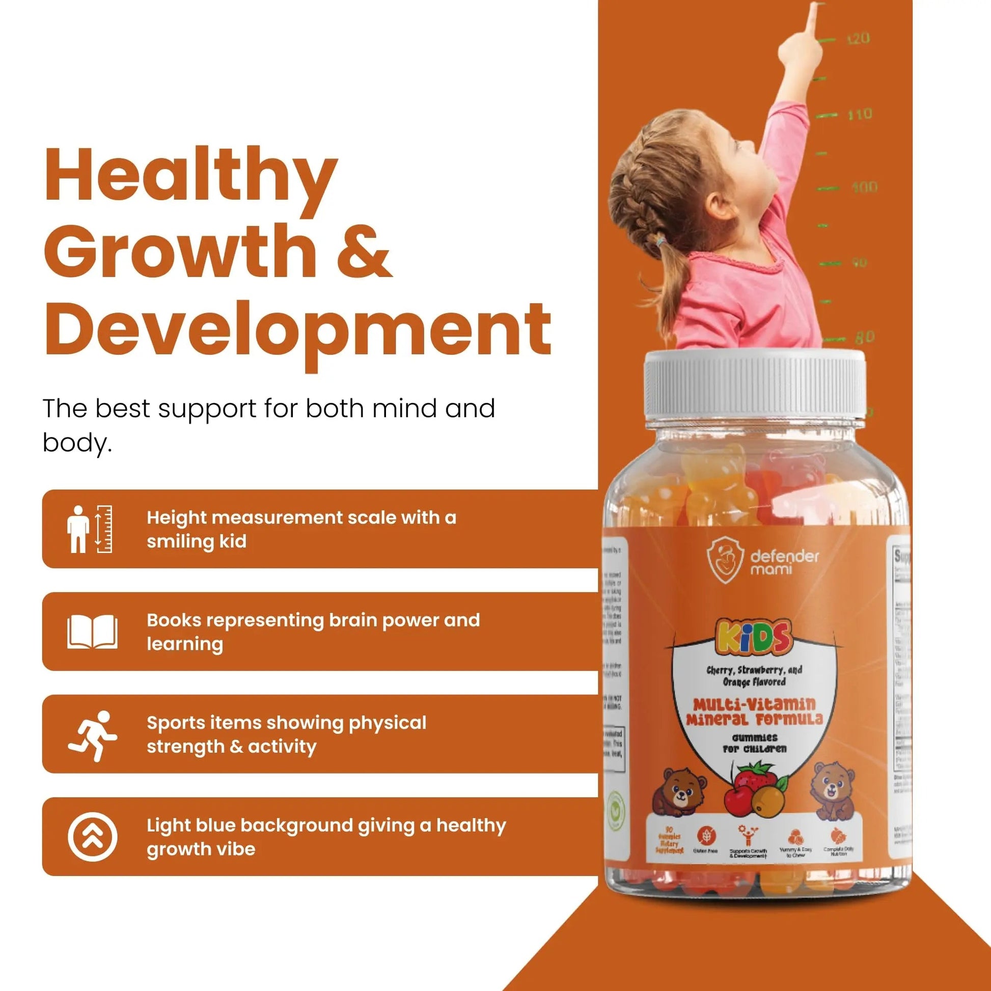 Defender Mami Kids Vitamin Gummies – Multivitamin & Mineral Formula, Non‑GMO · Gluten‑Free, 90 Count Chewables for Daily Immune Defender Mami buy supplements canada