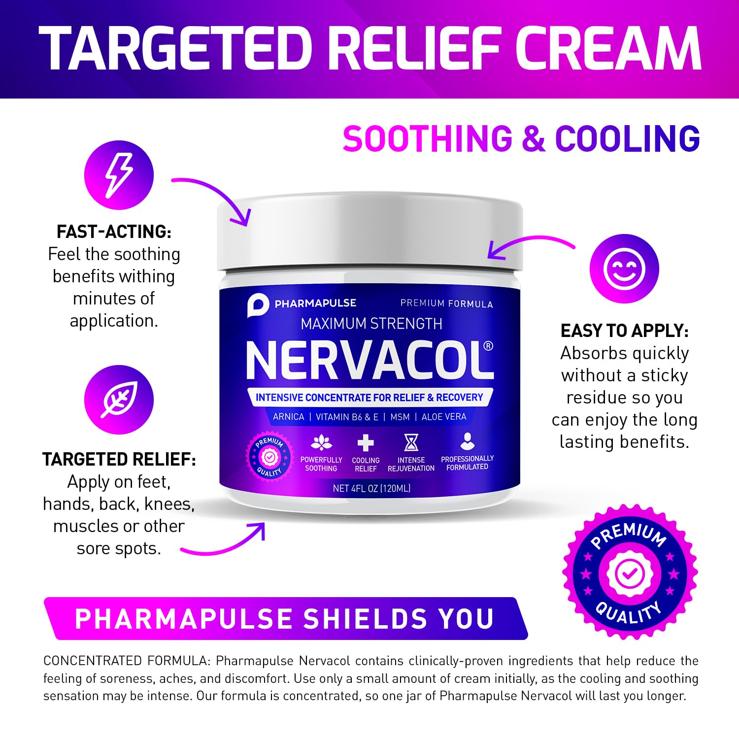 Pharmapulse Neuropathy Nerve Therapy & Relief Cream - Maximum Strength Relief Cream for Foot, Hands, Legs, Toes Includes Alpha Lipoic Acid, Arnica, Vitamin B6, Aloe Vera, MSM - Effective Soothing 4oz Pharmapulse buy supplements canada