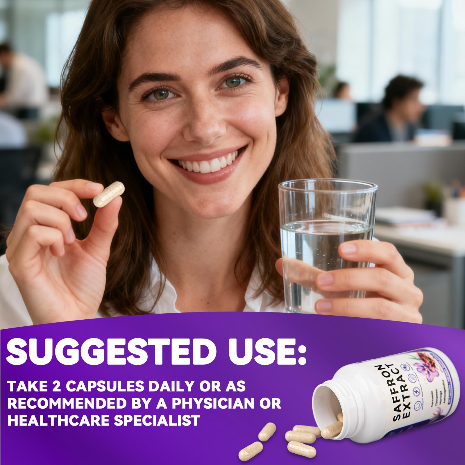 Happy Saffron Supplements, 100mg Saffron Extract, Saffron Blend with Turmeric & Ashwagandha, Supports Mood, Focus, and Energy Boost, 90 Capsules Mosslly buy supplements canada