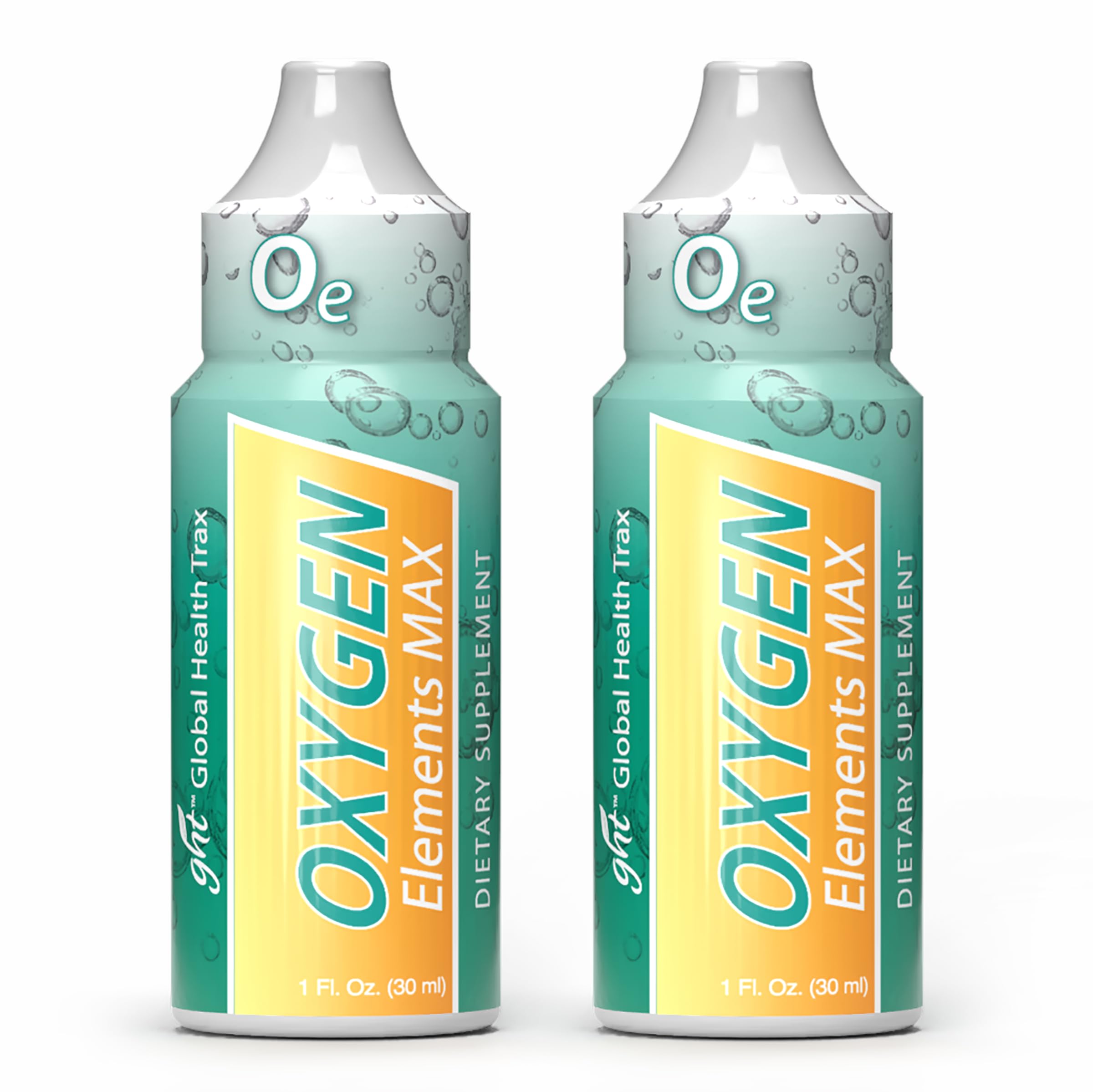 GHT Oxygen Elements Max Liquid Oxygen Drops in 1 Ounce Bottle, Portable Supplement - Bolster Endurance and Stamina, Cleanse Cells (2 Pack) ght Global Health Trax buy supplements canada