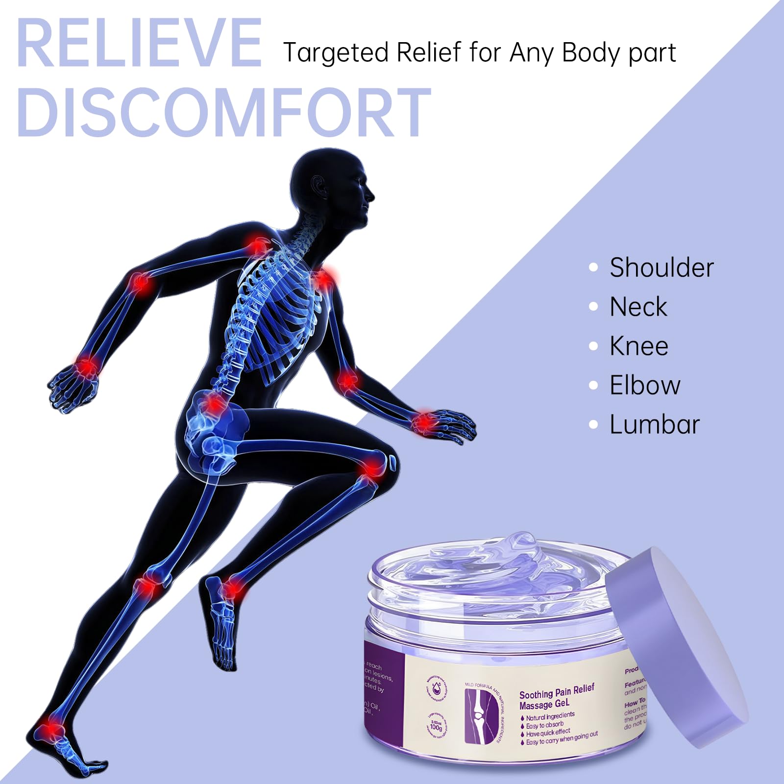 2PCS Kresin Joint Pain Gel Purple Gel,Soothing Pain Relief MassageGel,Purple Joint Repair Cream,Effective Soothesfor Back, Neck, Hands, and Feet MEIEGOU buy supplements canada