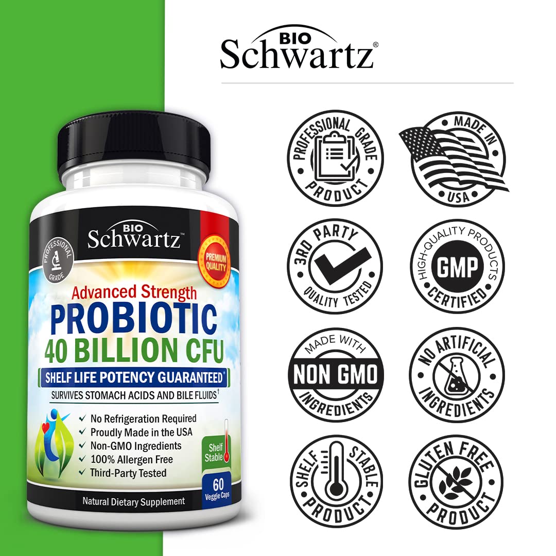 Daily Probiotic Supplement with 40 Billion CFU - Gut Health Complex with Astragalus BioSchwartz buy supplements canada