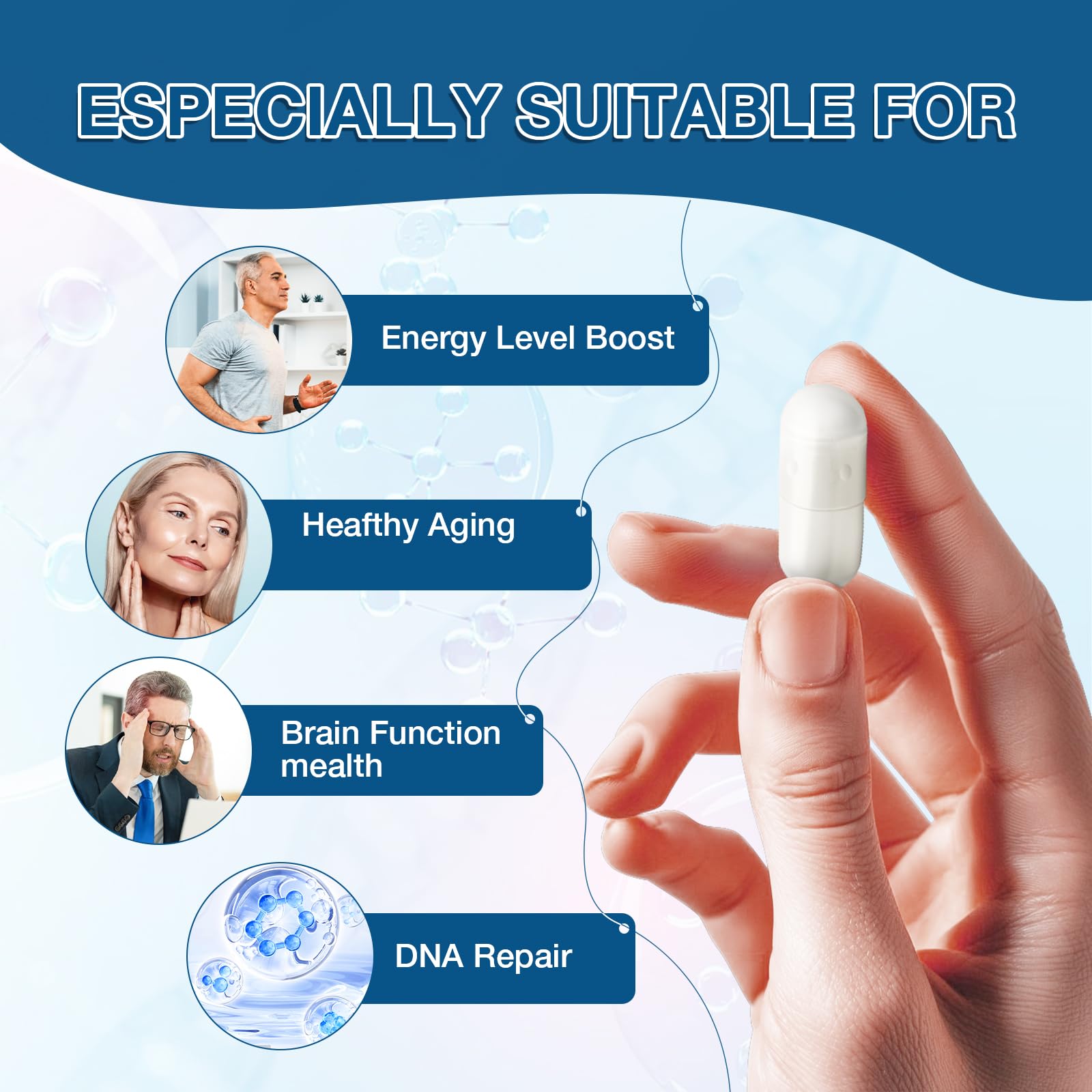 NAD+ Supplement 1000mg - Nicotinamide Riboside (NR) and Resveratrol, Liposomal NAD of Pure Organic Ingredients for Women & Men Healthy Aging, Brain and Cellular Energy, 80 Capsules TOPCAPAK buy supplements canada