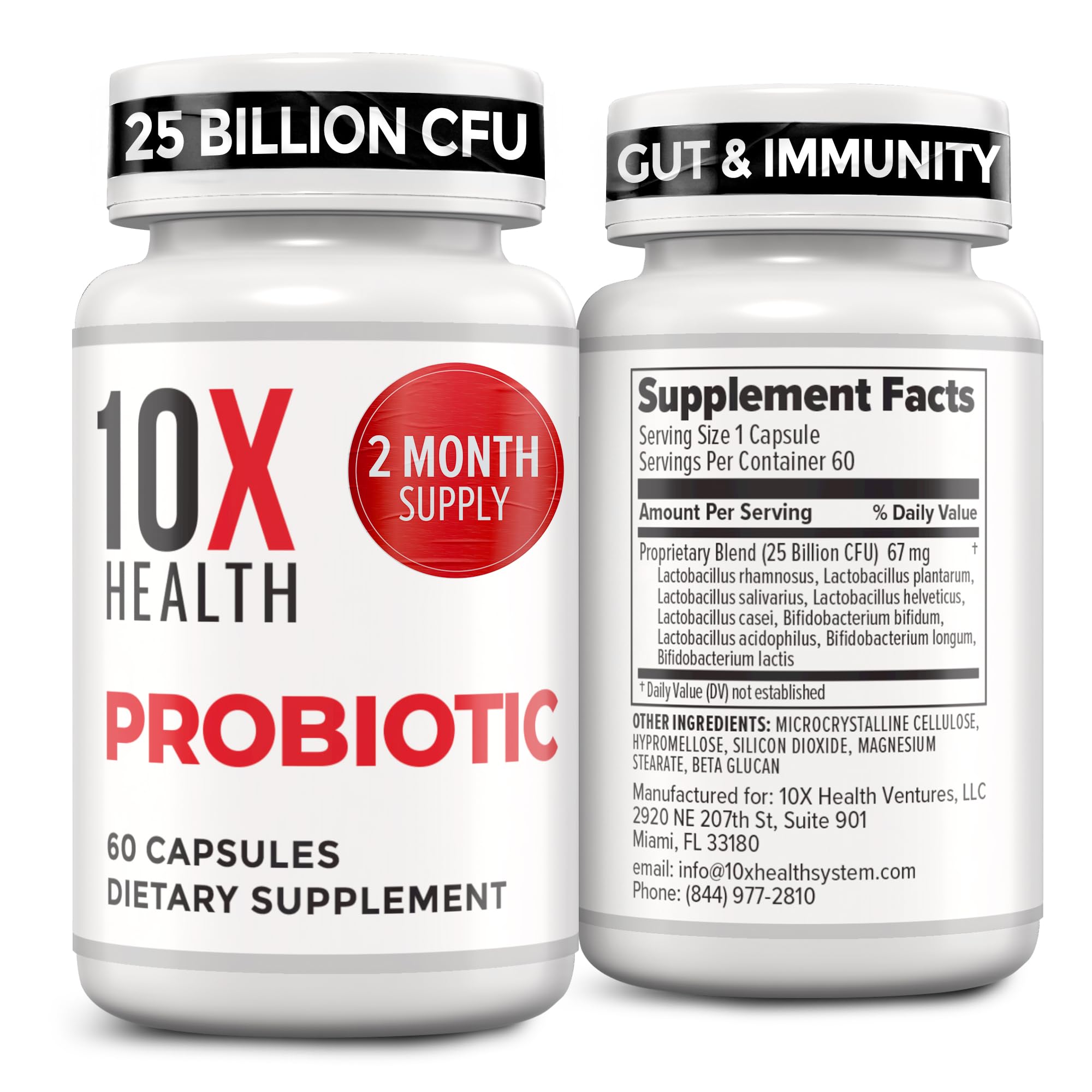 10X Health Probiotics for Men - 60 Capsules Immune Support Supplement & Probiotics for Digestive Health with Lactobacillus Rhamnosus, 10X Health System buy supplements canada
