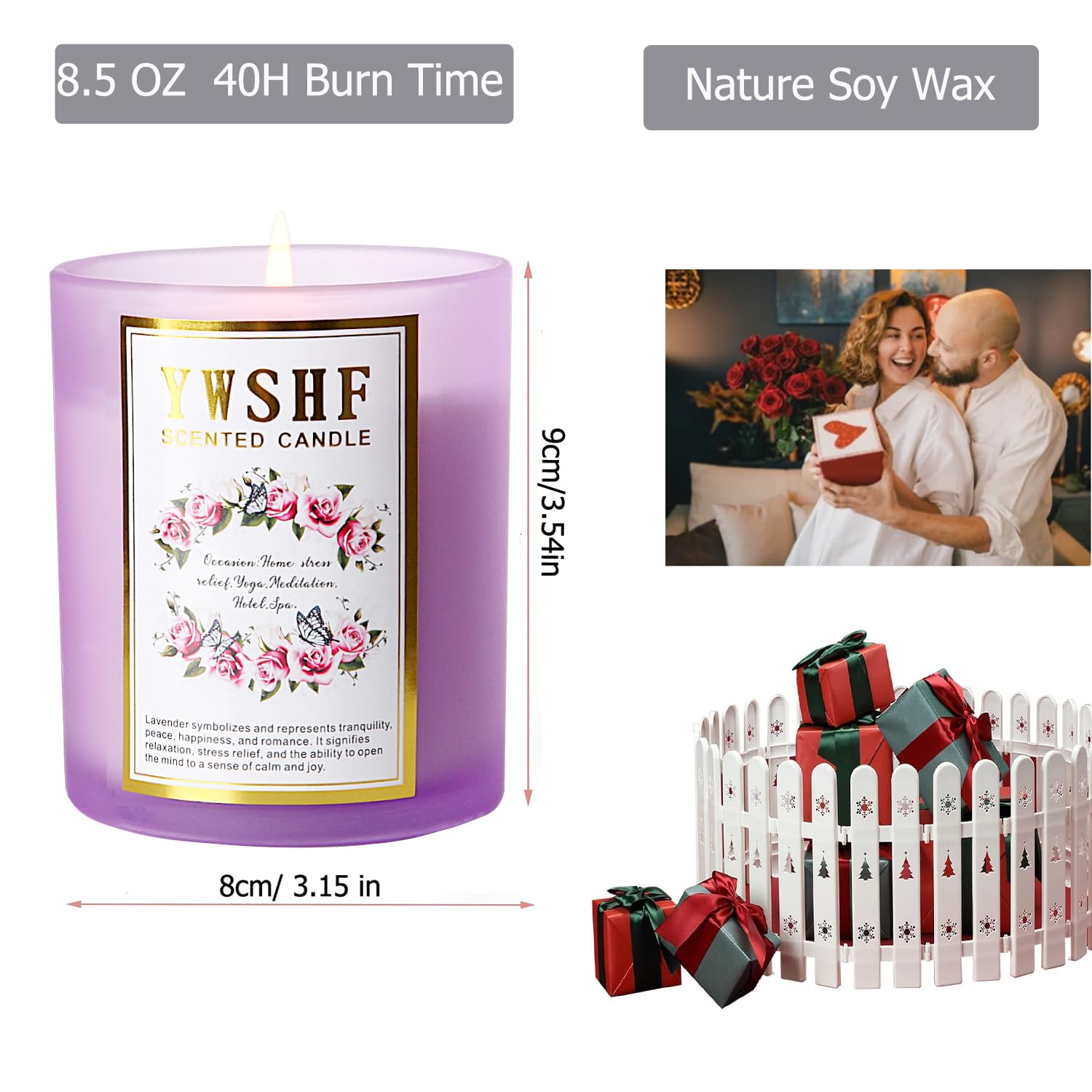 YWSHF Aromatherapy Candles,Scented Candle,Lavender Candle,8.5oz Stree Relief Candles Gift YWSHF buy supplements canada