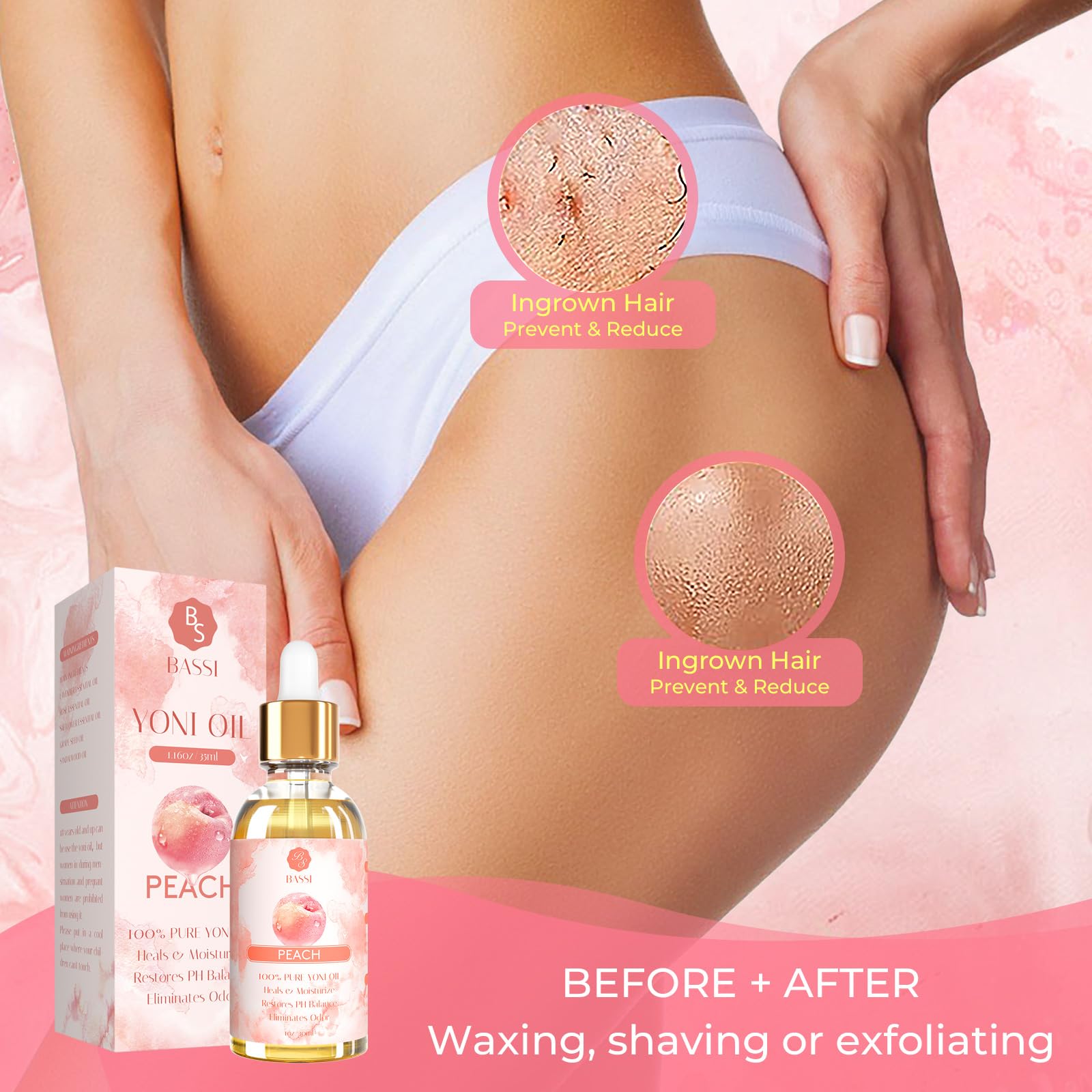 2 Pack Yoni Essential Oil Organic Feminine Oil Eliminates Odor Vaginal Moisturizer for Wetness BASSI buy supplements canada