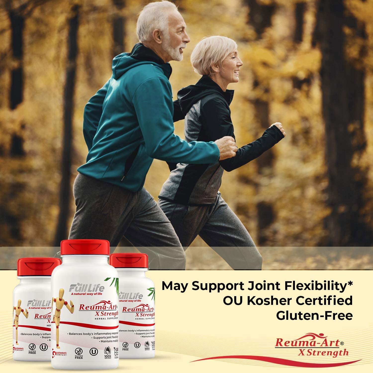 Full Life Reuma-Art X Strength – 400 mg Herbal Supplements - Supports Joint Flexibility – 180 Veggie Capsules Full Life buy supplements canada