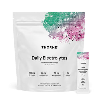 THORNE - Daily Electrolytes - Zero Sugar & Low-Calorie Electrolyte Powder Drink Mix - Flavors Derived from Natural Sources - NSF Certified for Sport - Watermelon - 30 Stick Packs THORNE buy supplements canada
