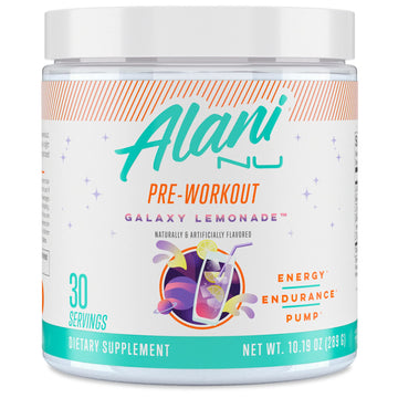 Alani Nu Pre Workout Powder GLAXAY Lemonade, Amino Energy Boost, Endurance Supplement, Sugar Free, 200mg Caffeine, L-Theanine, Beta-Alanine, L-Citrulline, 30 Servings Alani Nu buy supplements canada