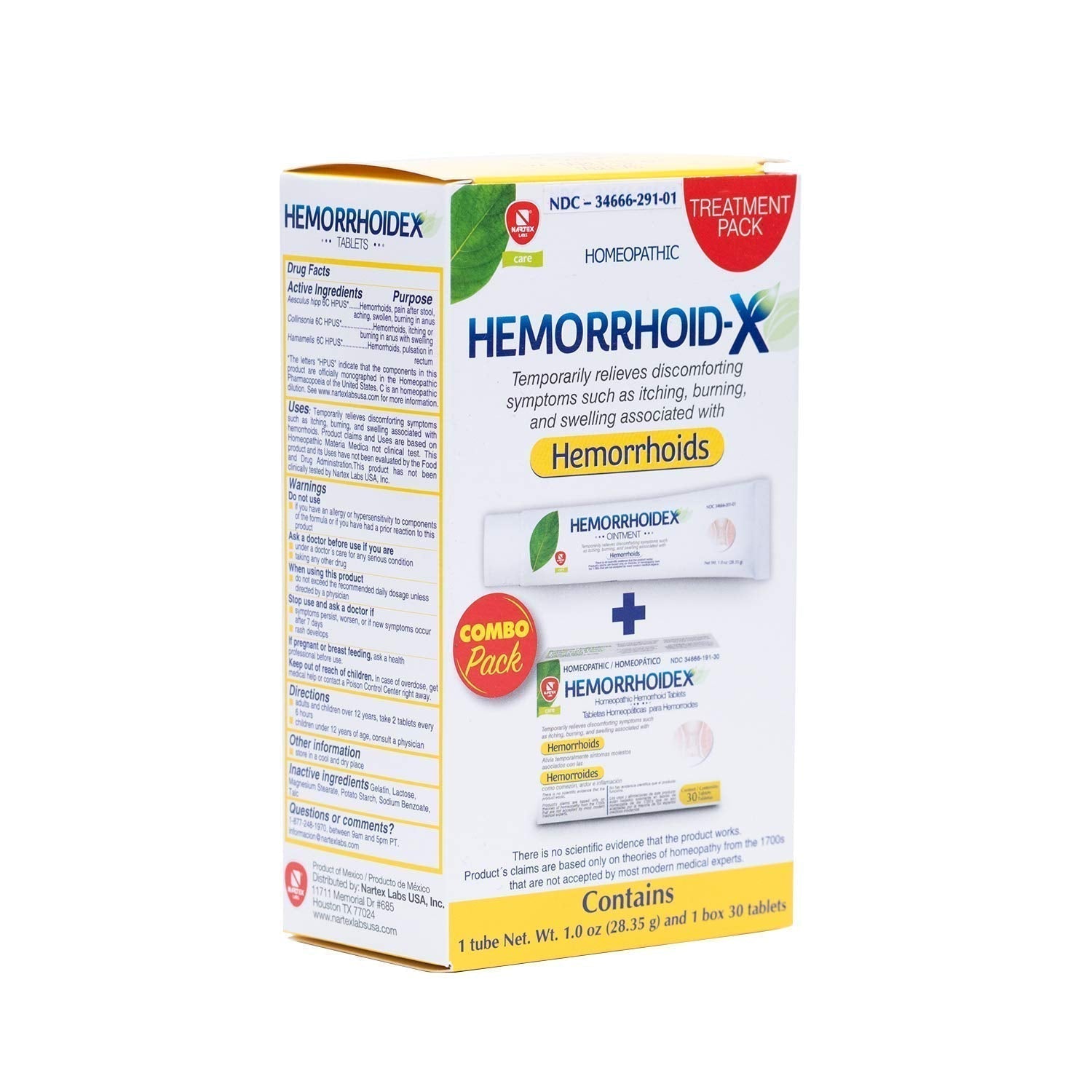 Nartex Hemorrhoid X Treatment Combo Pack 1 Tube & 30 Tablets NARTEX LABS buy supplements canada
