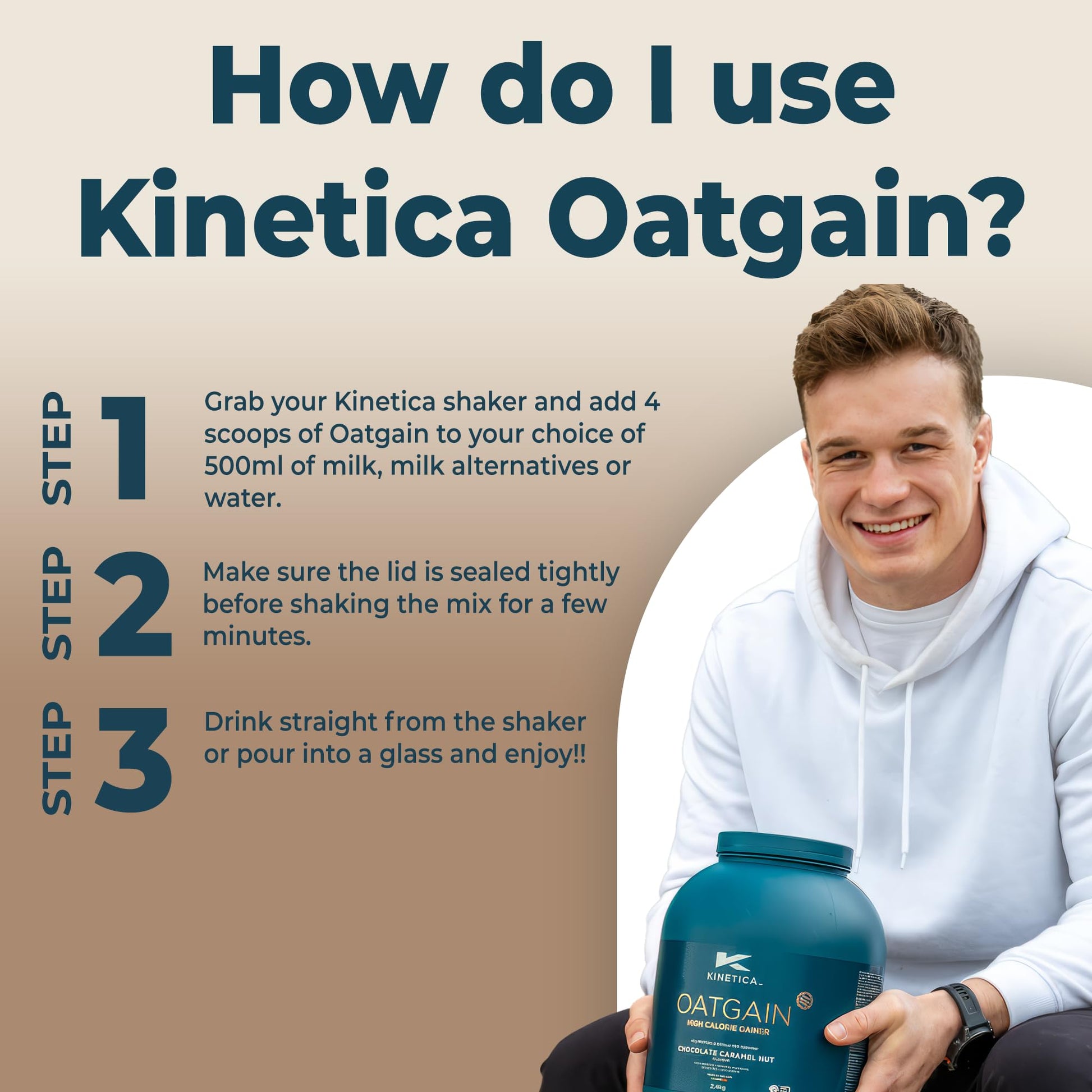 Kinetica OatGain Weight Gainer 600+ Calories & 47g Protein per Serving, 2.4 kg Kinetica buy supplements canada