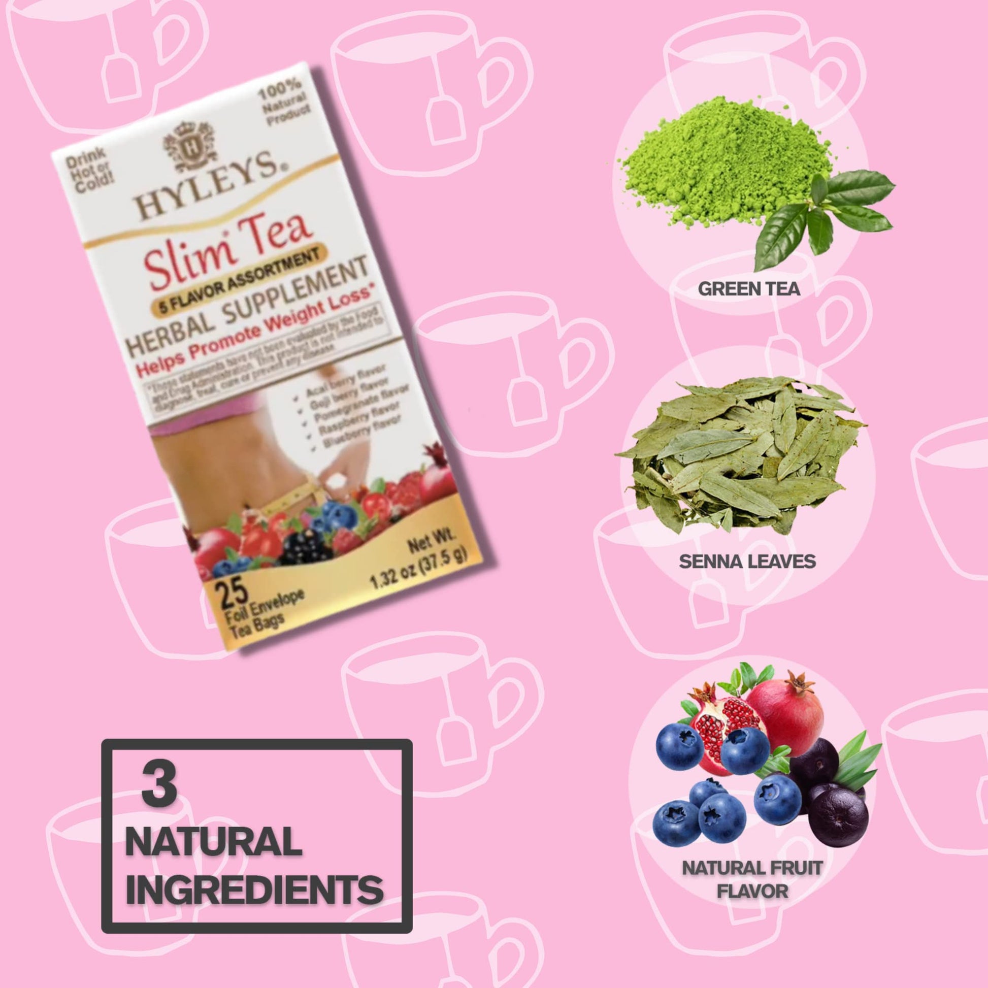 Hyleys Slim Tea 5 Flavor Assortment - Weight Loss Herbal Supplement Cleanse Hyleys Tea buy supplements canada