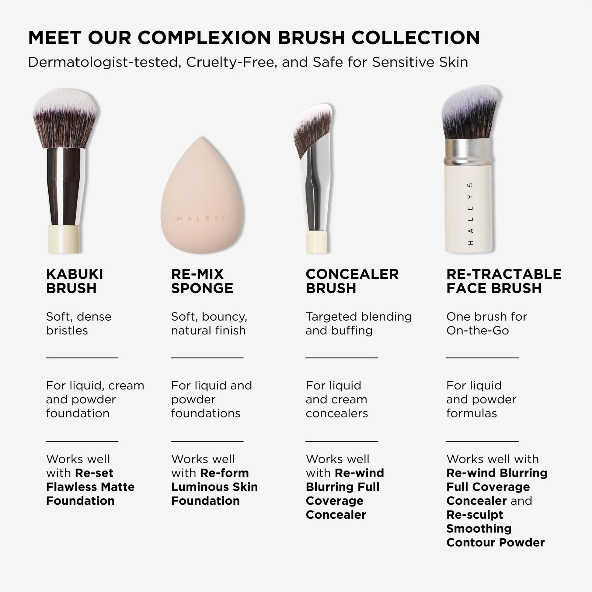 Haleys Beauty Kabuki Foundation Brush For Applying Powder, Foundation, Bronzer, Blush, and Mineral Make up, Soft Bristles, Seamless Blending, Makeup Brushes Essential, Vegan & Cruelty Free HALEYS buy supplements canada