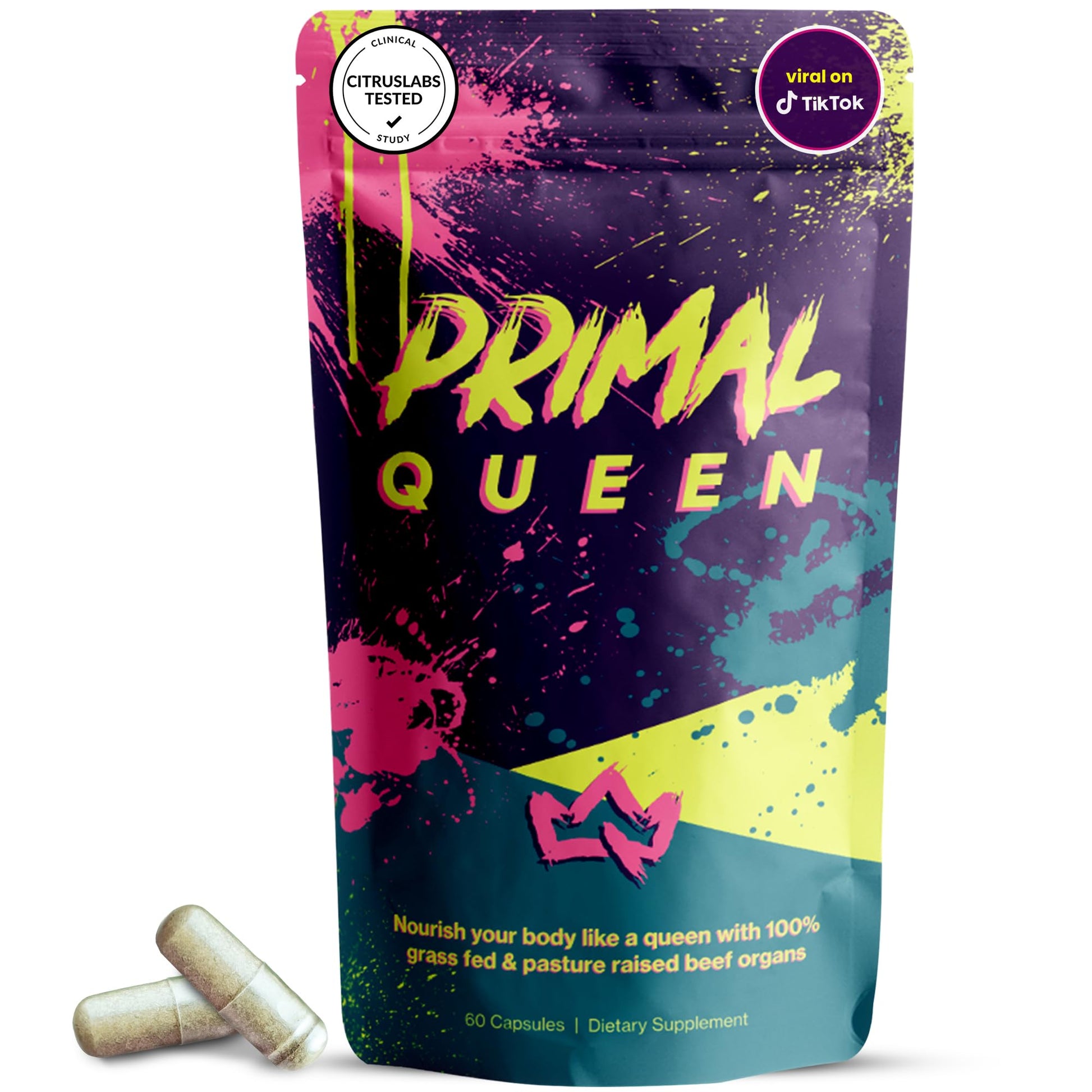 Primal Queen Female-Optimized Beef Organ Superfood Supplement (Beef Liver, Kidney, Heart, & 3 More) - 100% Grass Fed, Pasture Raised - 3rd Party & Clinically Tested Primal Queen buy supplements canada