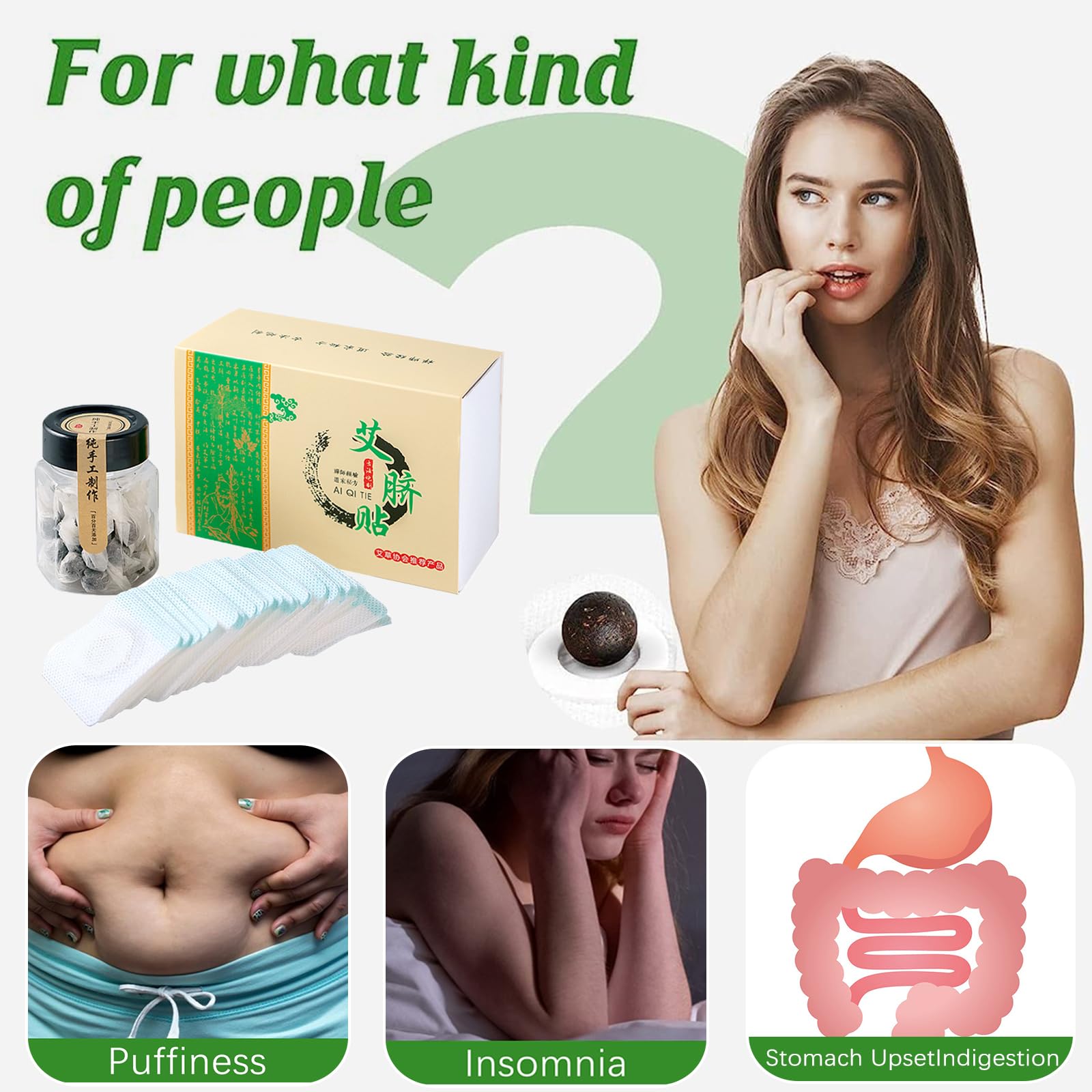 Mugwort Belly Patch,30Pcs Natural Wormwood Essence Pills and 30Pcs Belly Sticker, Moxa Hot BENJEN buy supplements canada
