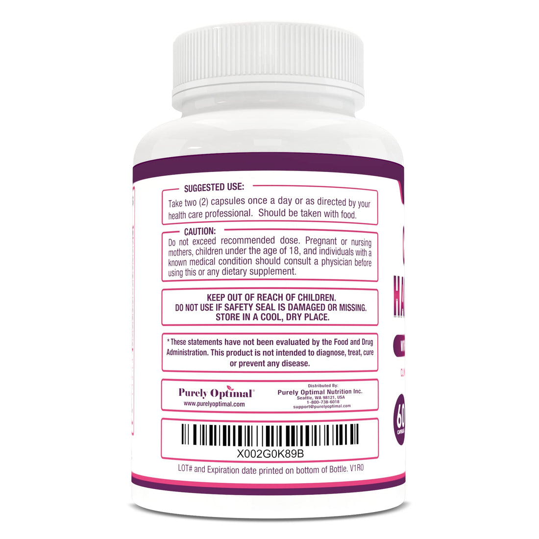 Premium Hair Growth for Women & Men - Hair Growth Vitamins w/ Biotin & Keratin Purely Optimal buy supplements canada