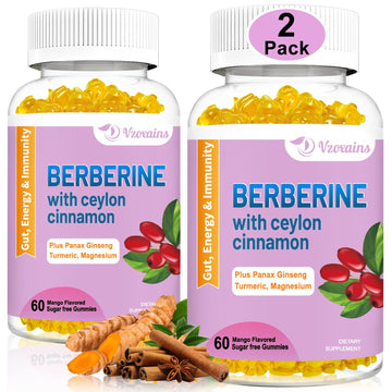 2 Pack Berberine with Ceylon Cinnamon Gummies, 2000mg High Potency Berberine HCI VZOXAINS buy supplements canada