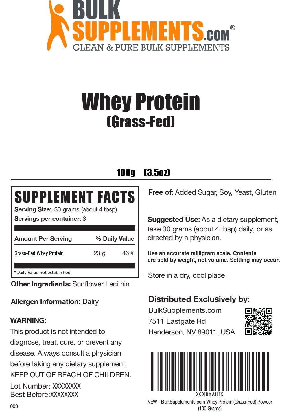 BULKSUPPLEMENTS.COM Grass Fed Whey Protein Powder - Unflavored Whey Protein BULKSUPPLEMENTS.COM buy supplements canada