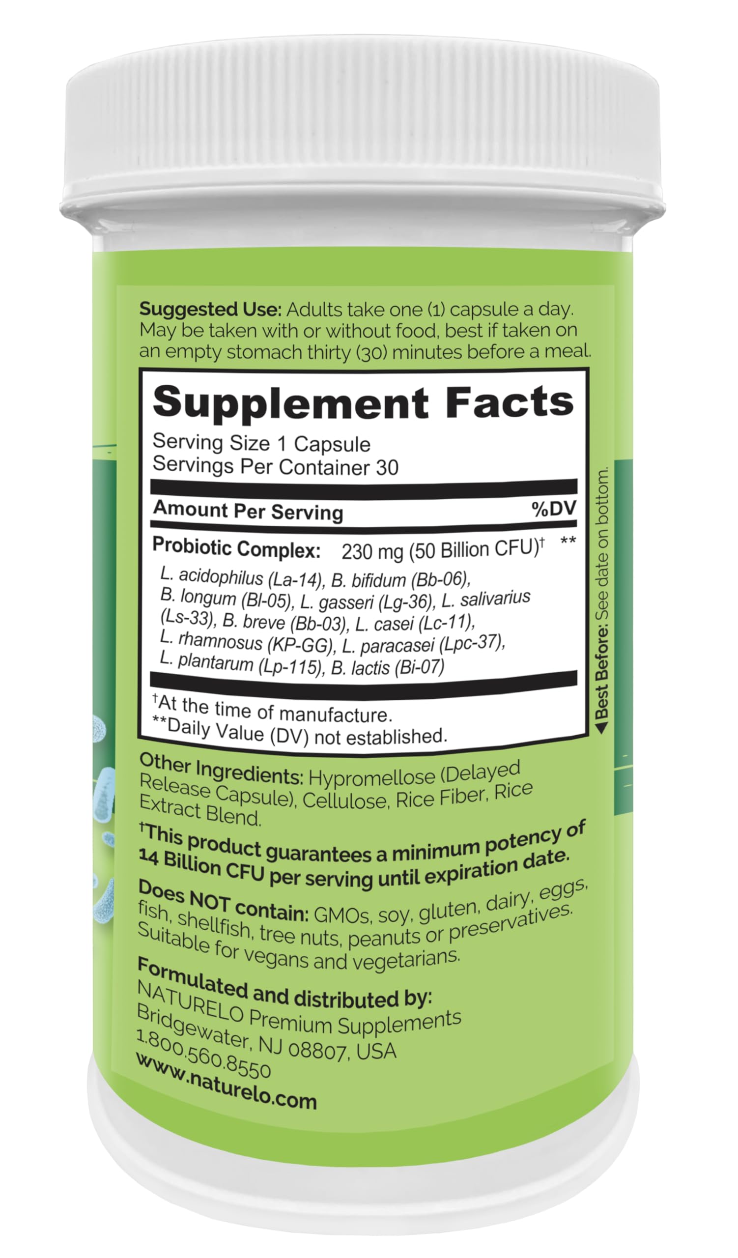 NATURELO Probiotic Supplement - 50 Billion CFU - 11 Strains - One Daily - Helps Support NATURELO buy supplements canada