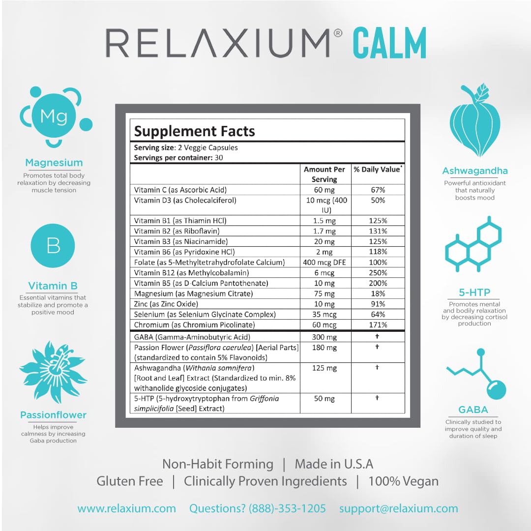 Relaxium Calm, Non-Habit Forming, Stress & Mood Support Supplement Relaxium buy supplements canada